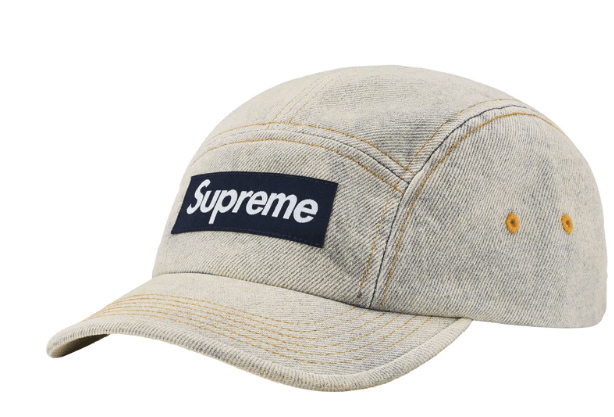 Supreme SS25 Blue Supreme Bandana Jacquard Denim Camp Cap