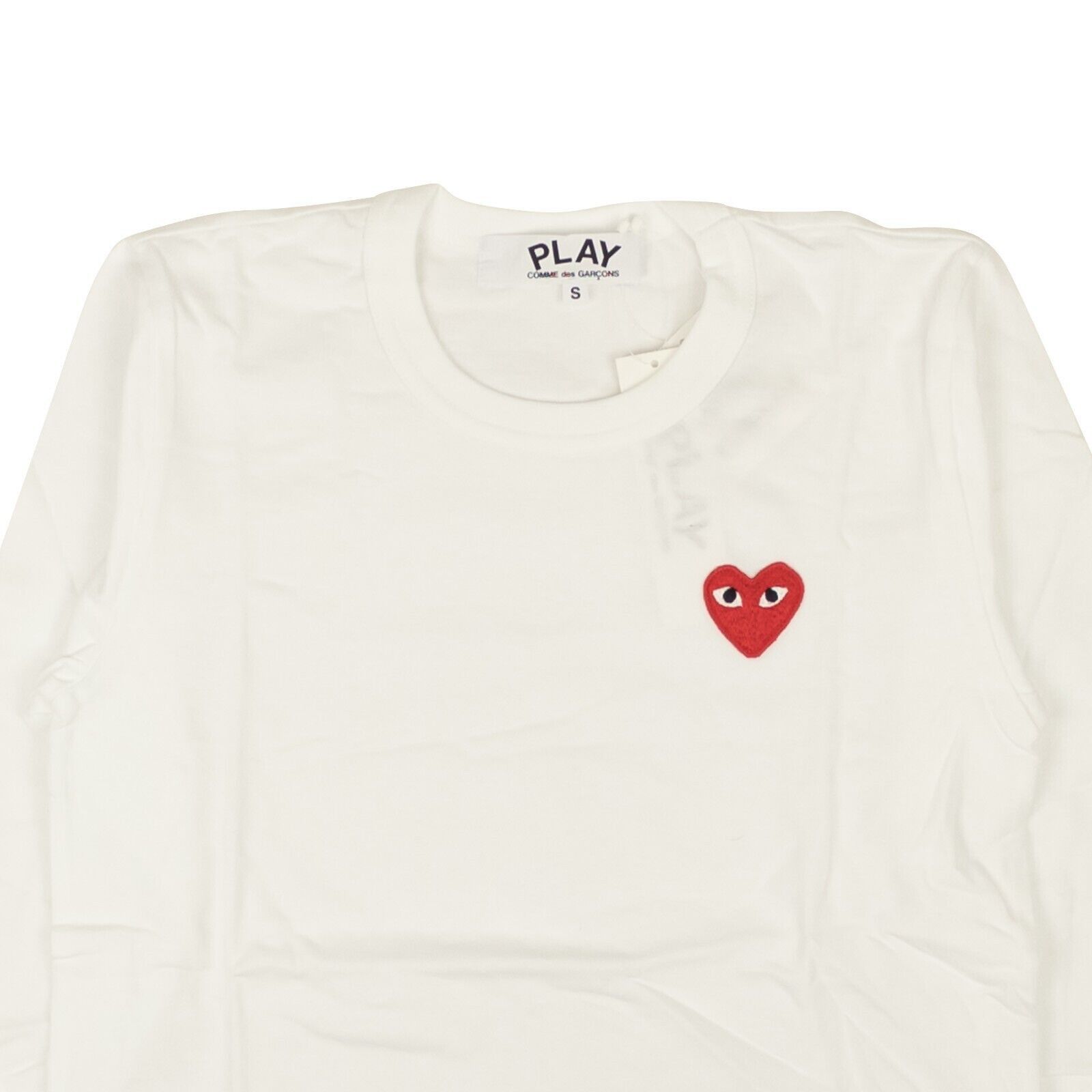 Comme des Garcons PLAY White Red Heart Long Sleeve T-Shirt Size S Size S / US 4 / IT 40 - 2 Thumbnail