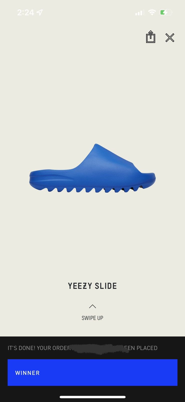 Adidas × Kanye West Yeezy slide azure adidas Size US 12 / EU 45 - 1 Thumbnail