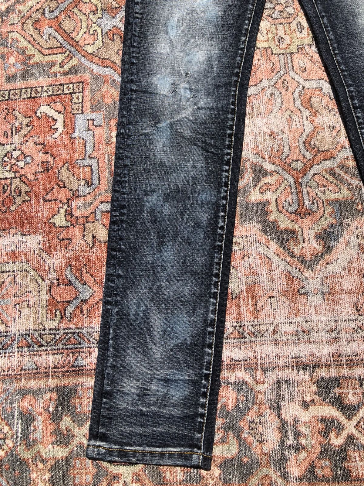 Kith Kith Distressed Japanese Repair Dark Denim Jeans Size US 30 / EU 46 - 2 Thumbnail