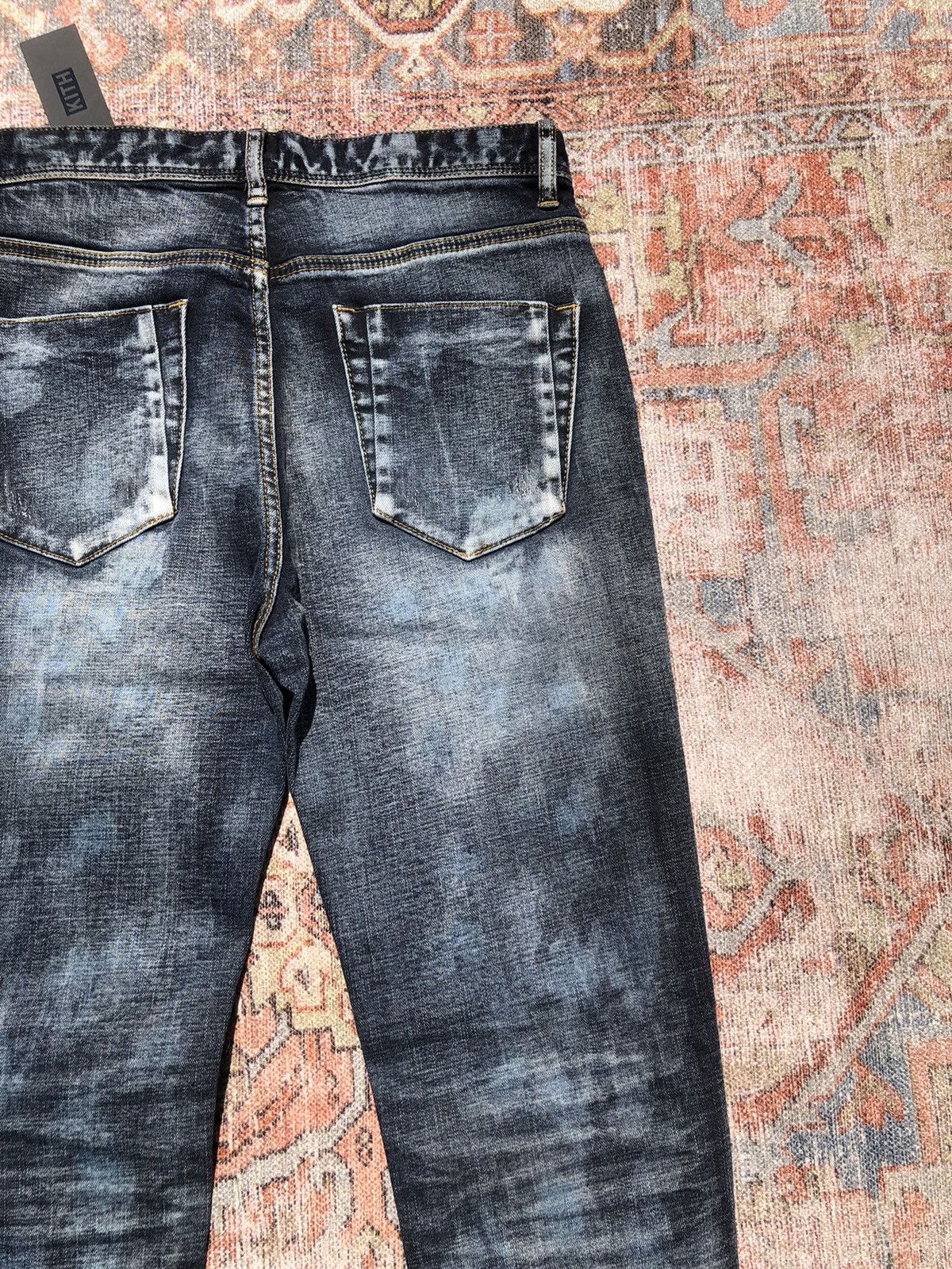 Kith Kith Distressed Japanese Repair Dark Denim Jeans Size US 30 / EU 46 - 17 Thumbnail
