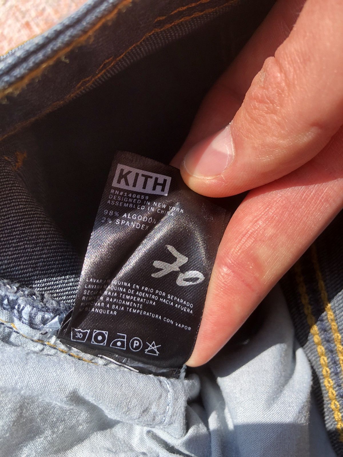 Kith Kith Distressed Japanese Repair Dark Denim Jeans Size US 30 / EU 46 - 11 Thumbnail