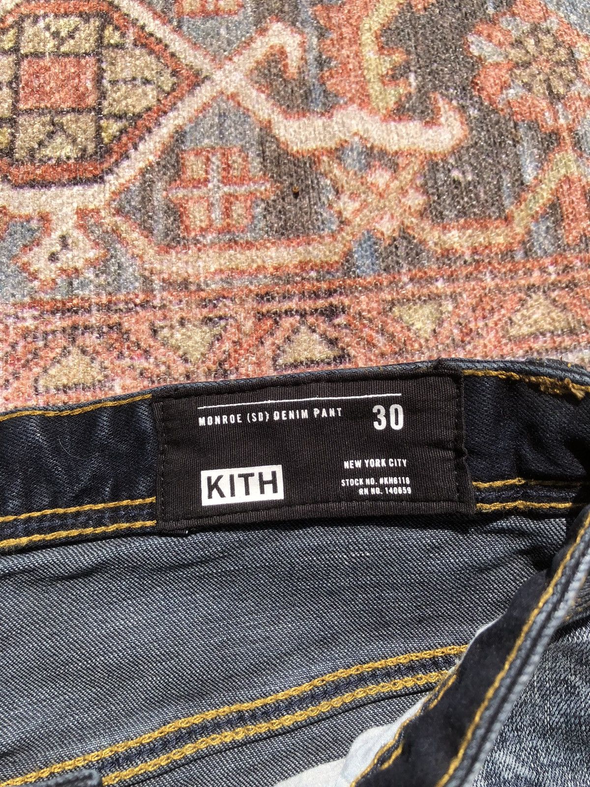 Kith Kith Distressed Japanese Repair Dark Denim Jeans Size US 30 / EU 46 - 9 Thumbnail