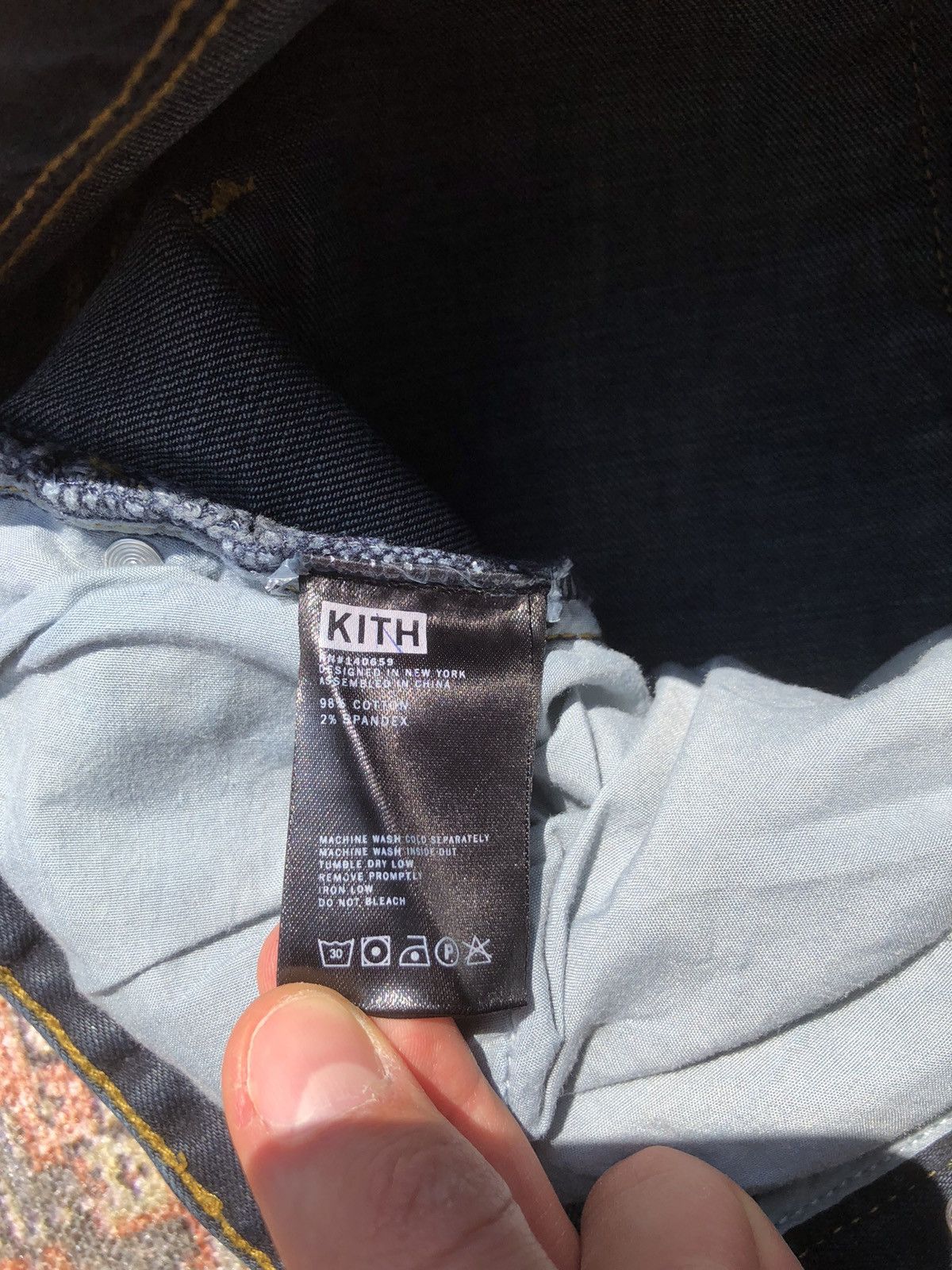Kith Kith Distressed Japanese Repair Dark Denim Jeans Size US 30 / EU 46 - 10 Thumbnail