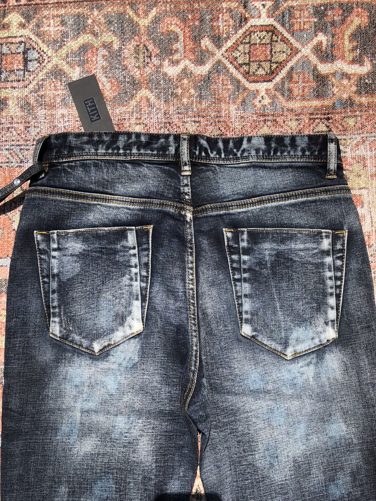 Kith Kith Distressed Japanese Repair Dark Denim Jeans Size US 30 / EU 46 - 18 Thumbnail