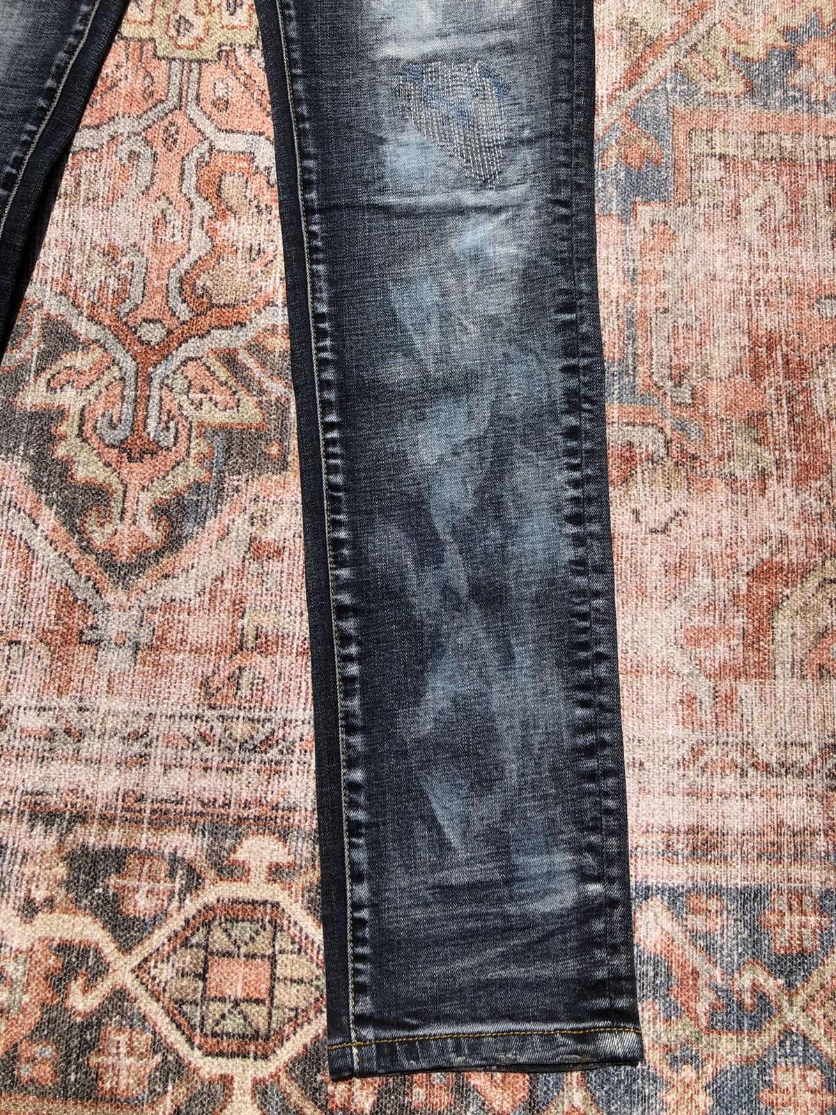 Kith Kith Distressed Japanese Repair Dark Denim Jeans Size US 30 / EU 46 - 3 Thumbnail