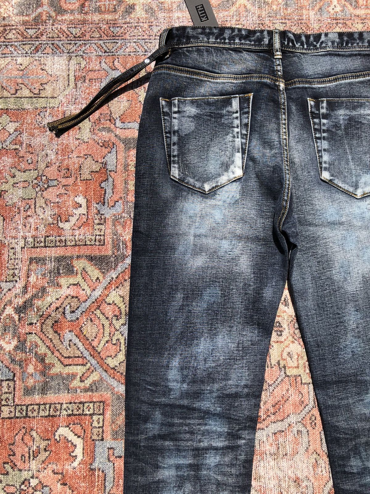 Kith Kith Distressed Japanese Repair Dark Denim Jeans Size US 30 / EU 46 - 16 Thumbnail