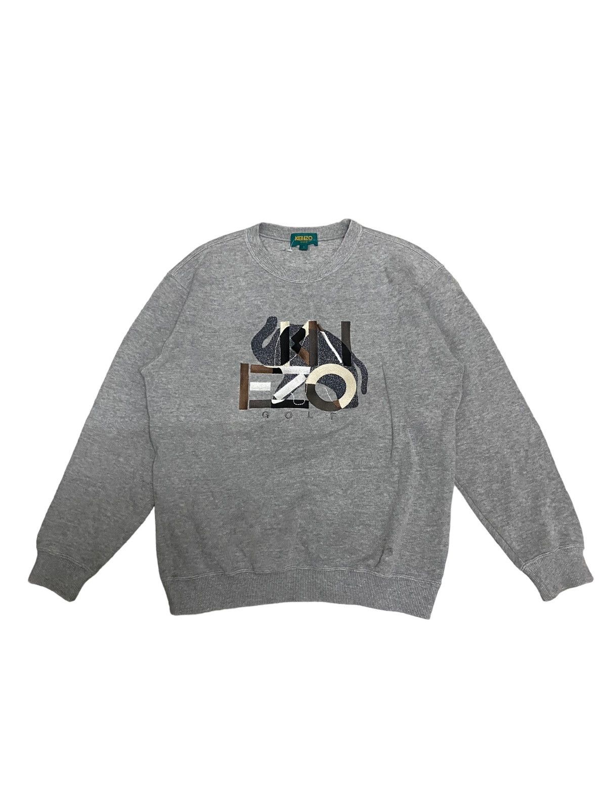 image of Offervintage Kenzo Golf Elephant Embroided Sweatshirt in Grey, Men's (Size Small)