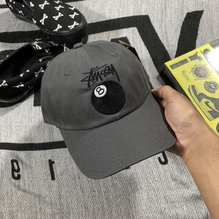 Stussy RARE Stussy 🎱-Ball Cap Hat Dark Grey | Grailed