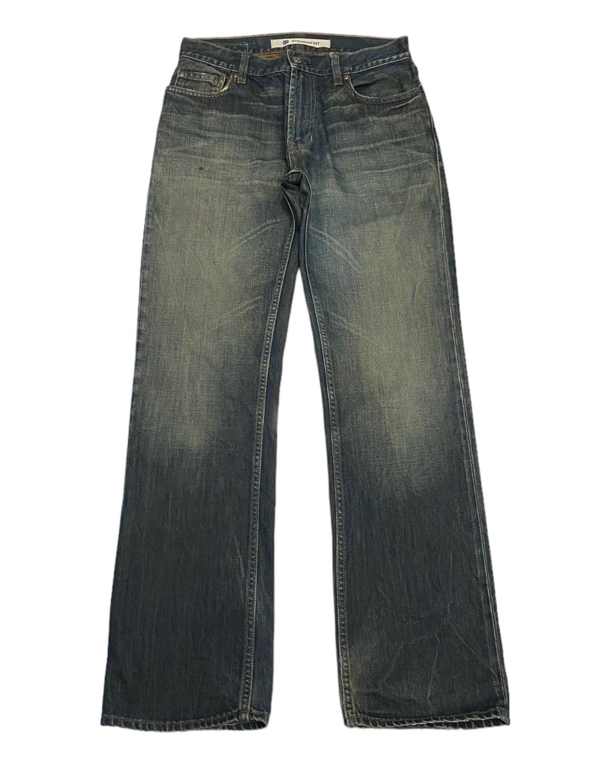 image of Archival Clothing x Avant Garde Rustydistressed Denim Straight Fit Gap Denim in Blue (Size 29)