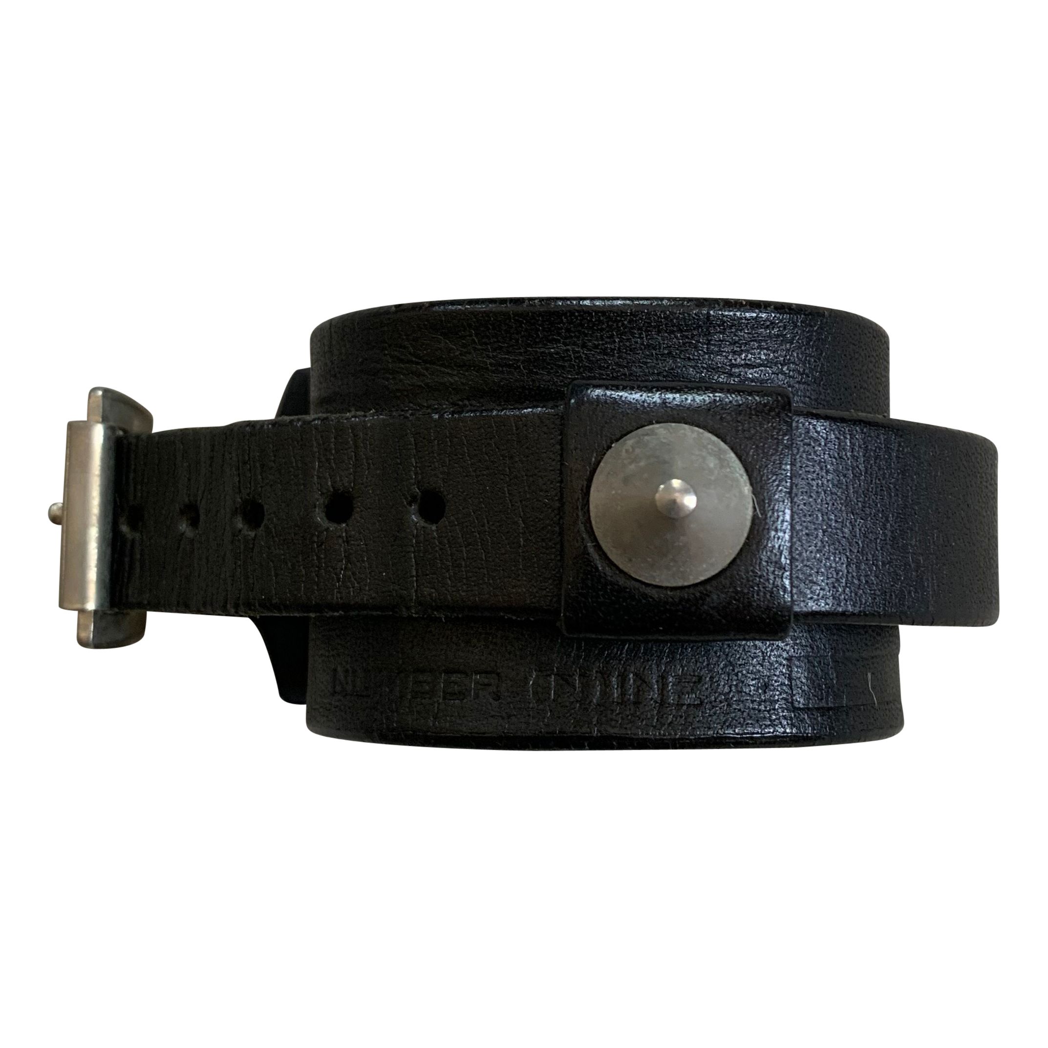 Pre-owned Jam Home Made X Number N Ine Number (n)ine Logo Studded Leather Bracelet In Black