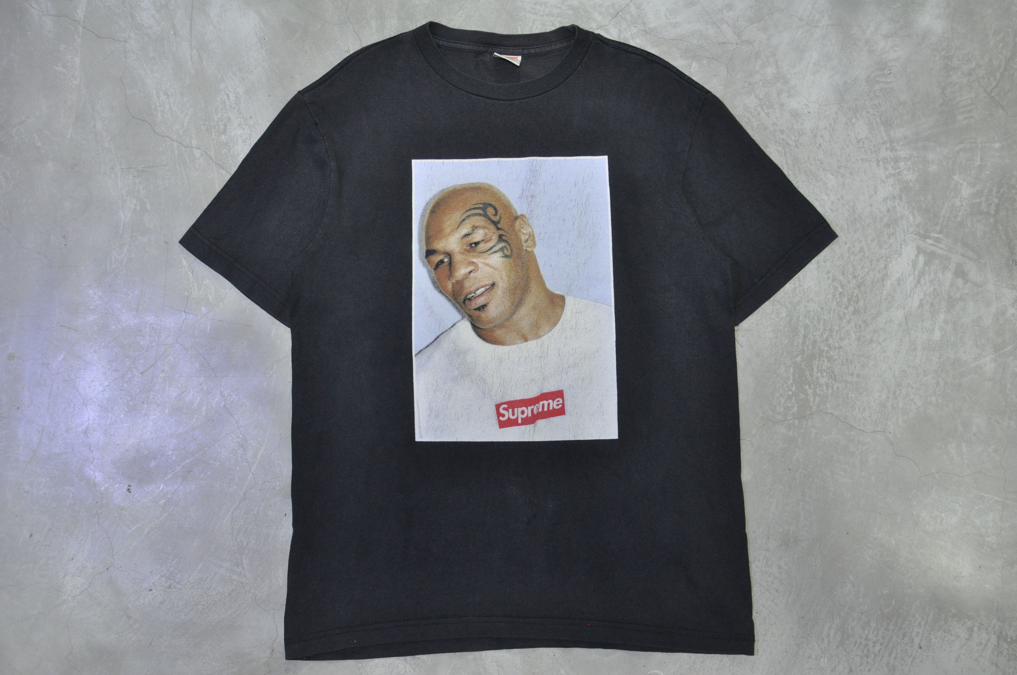 image of Supreme - 2007 - Mike Tyson Photo Tee in Faded Black, Men's (Size Large)