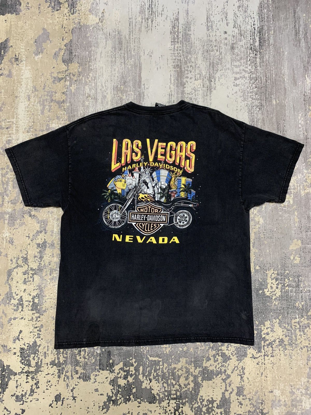 Harley Davidson Vintage Distressed Harley Davidson Tee Las Vegas Size US XL / EU 56 / 4 - 3 Thumbnail