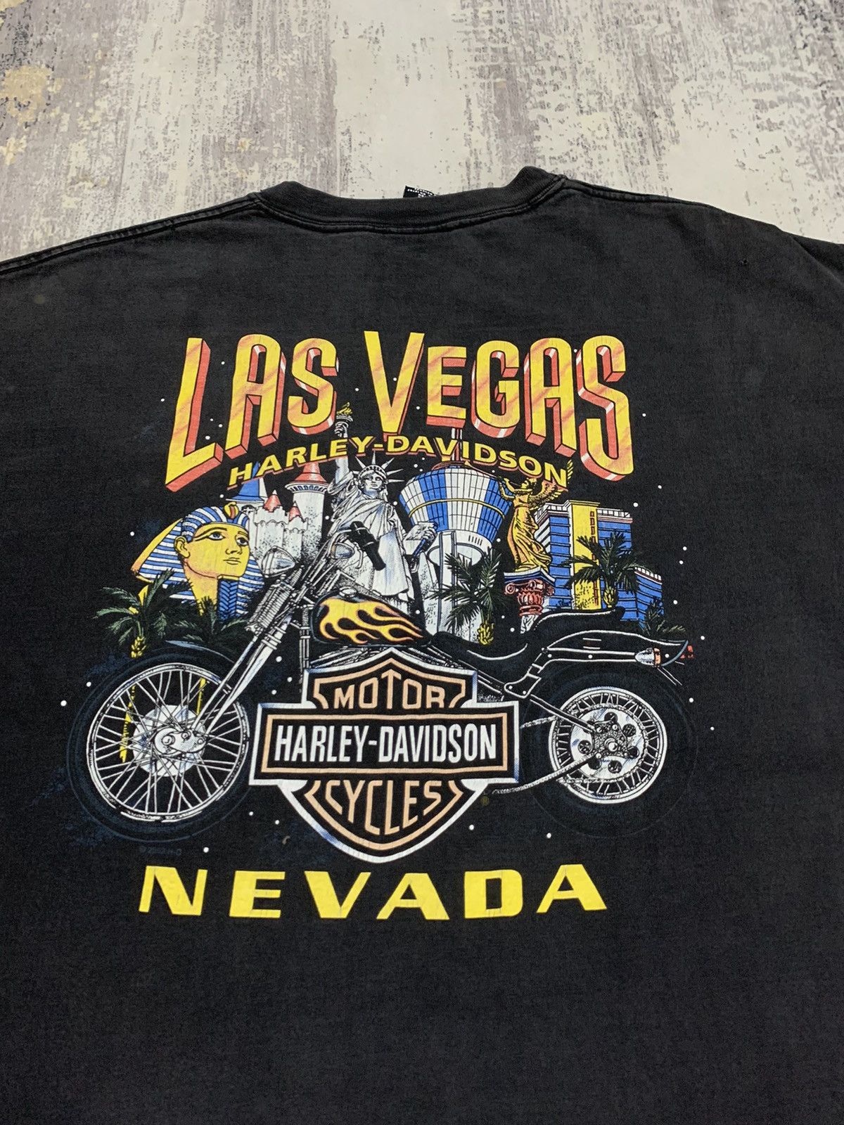 Harley Davidson Vintage Distressed Harley Davidson Tee Las Vegas Size US XL / EU 56 / 4 - 4 Thumbnail