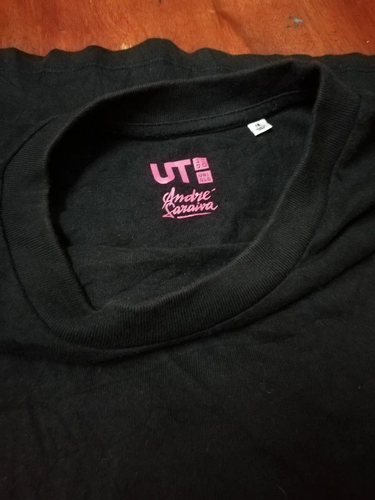Japanese Brand Rare Andre Saraiva Uniqlo UT Pink Graffiti Logo Tee Black Size US M / EU 48-50 / 2 - 6 Thumbnail