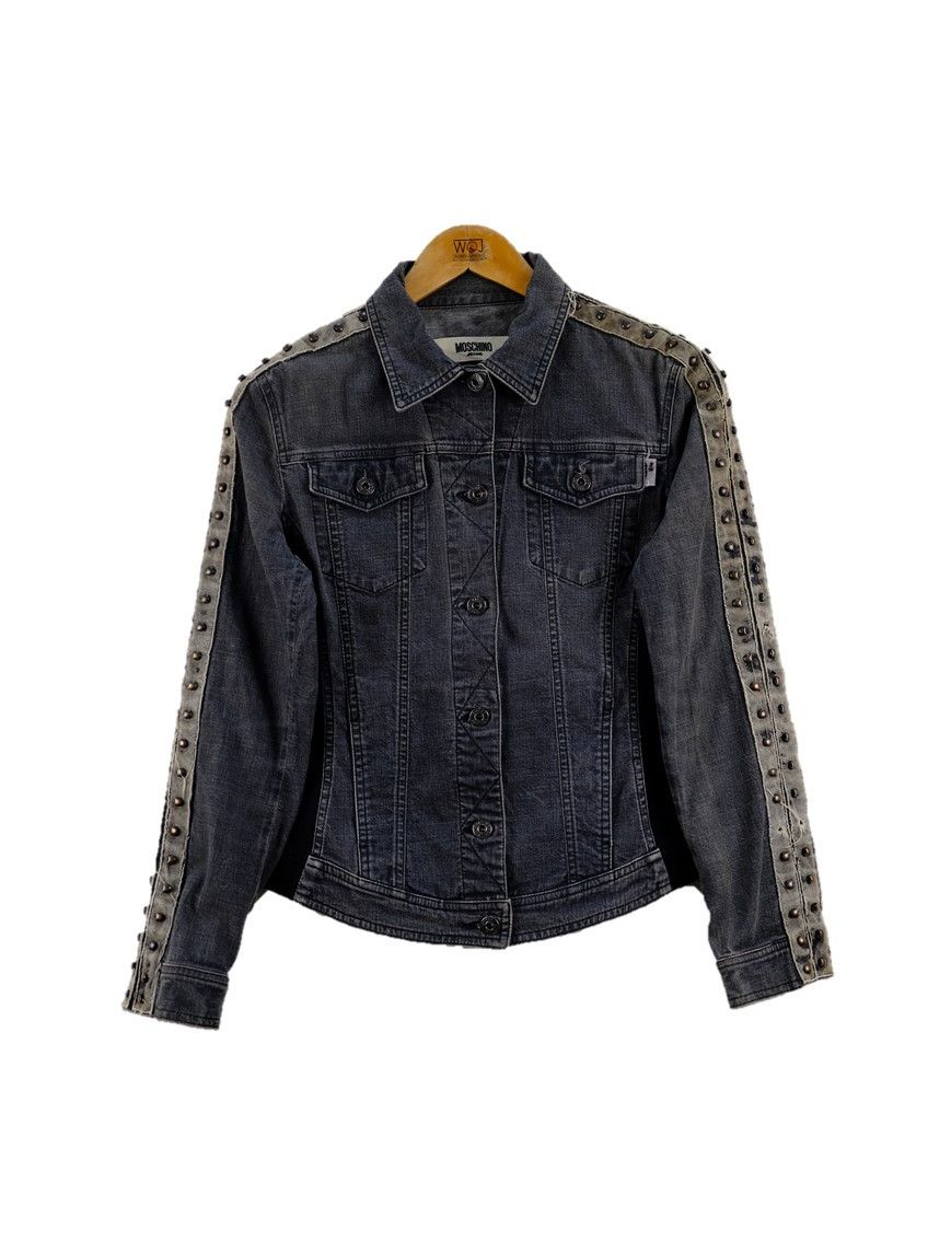 image of Moschino Vintage Mochino Denim Jacket in Grey, Men's (Size Small)