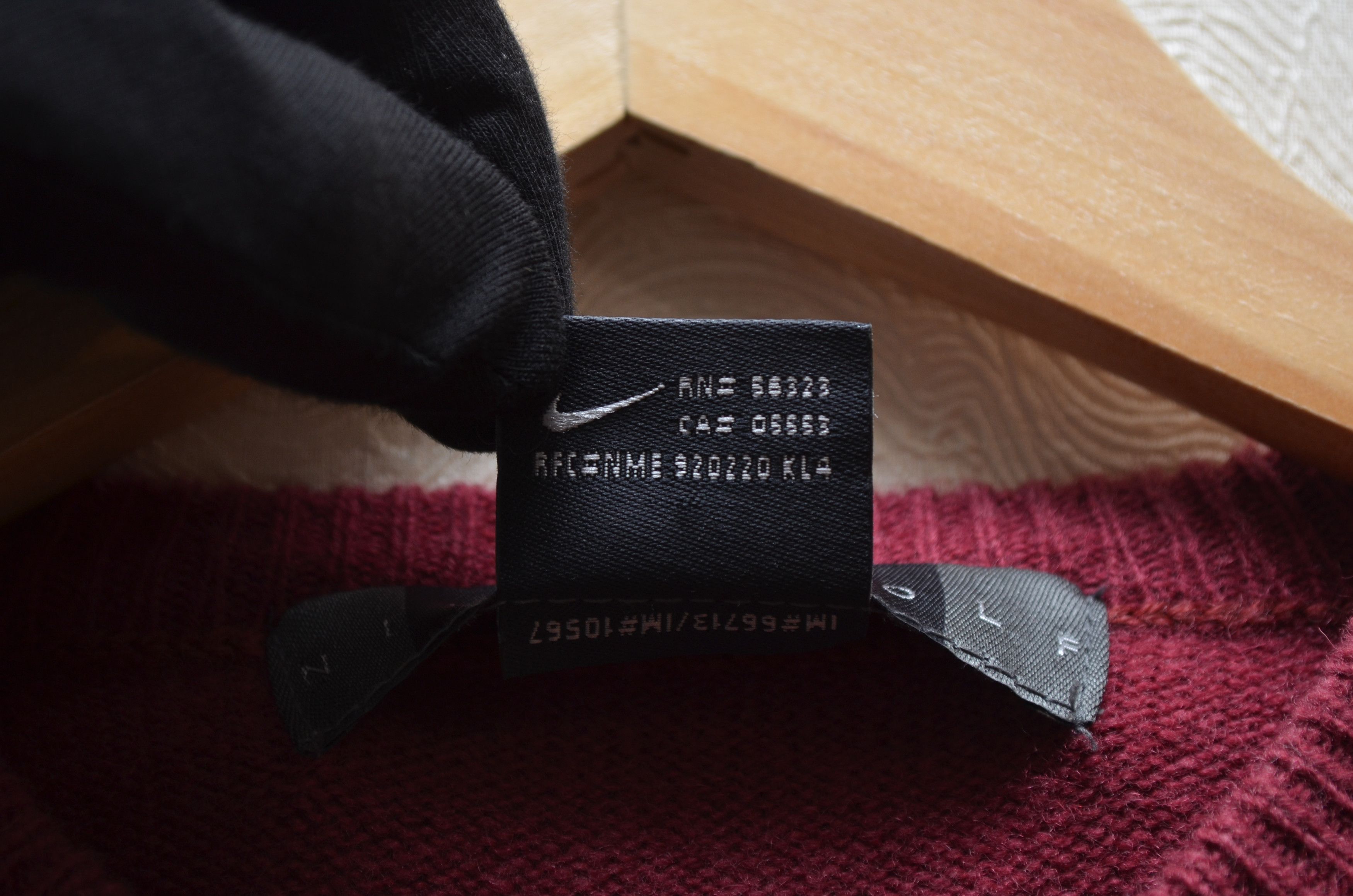 Nike × Vintage Vintage 90s Burgundy Wool Nike Embroided Logo Sweater y2k Size US M / EU 48-50 / 2 - 5 Thumbnail