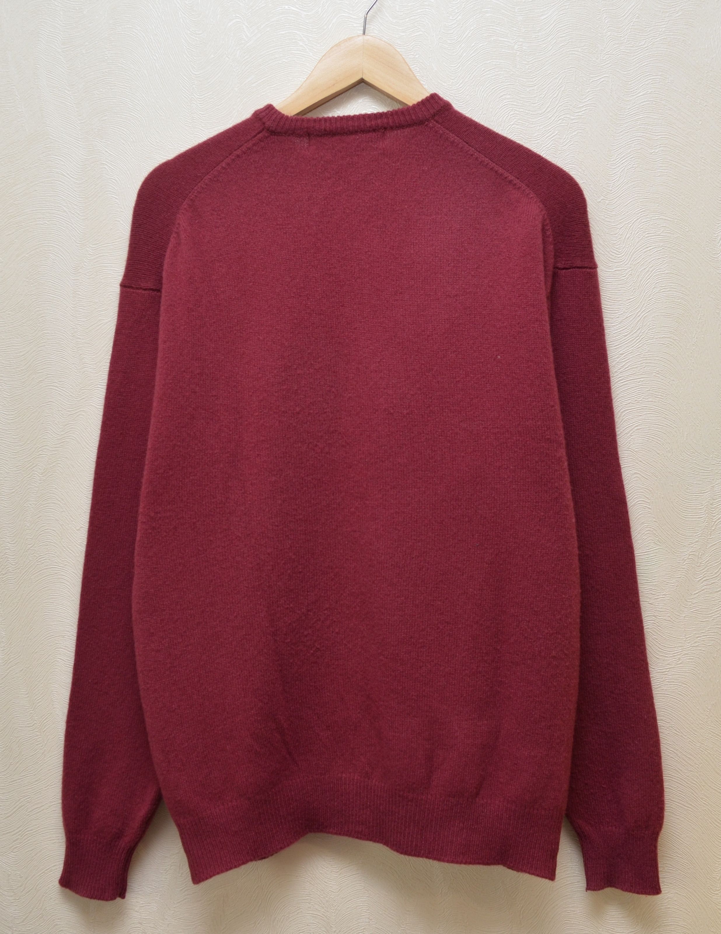 Nike × Vintage Vintage 90s Burgundy Wool Nike Embroided Logo Sweater y2k Size US M / EU 48-50 / 2 - 9 Thumbnail