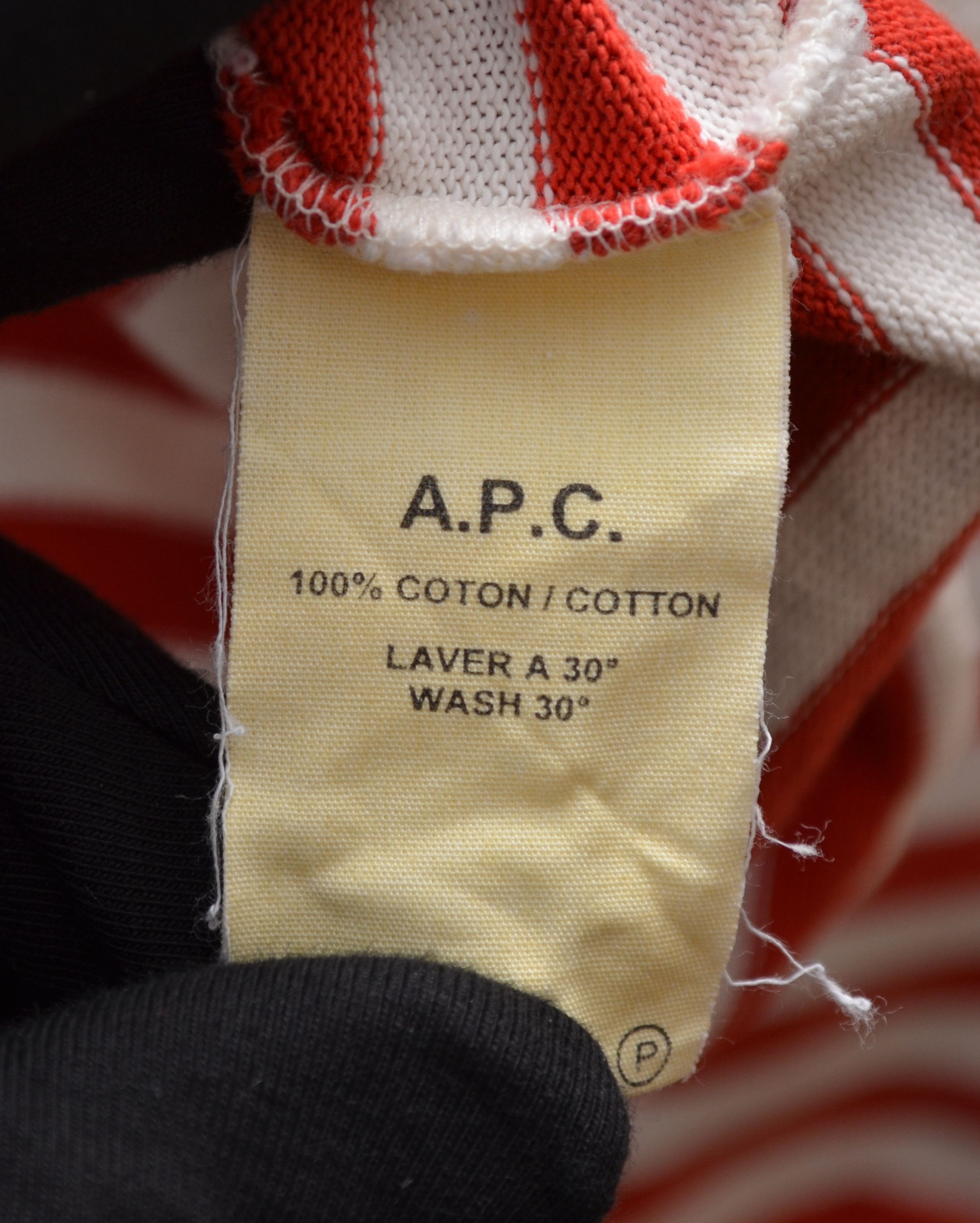 A.P.C. A.P.C Red White Striped Sweatshirt Logo Size L Size L / US 10 / IT 46 - 8 Thumbnail
