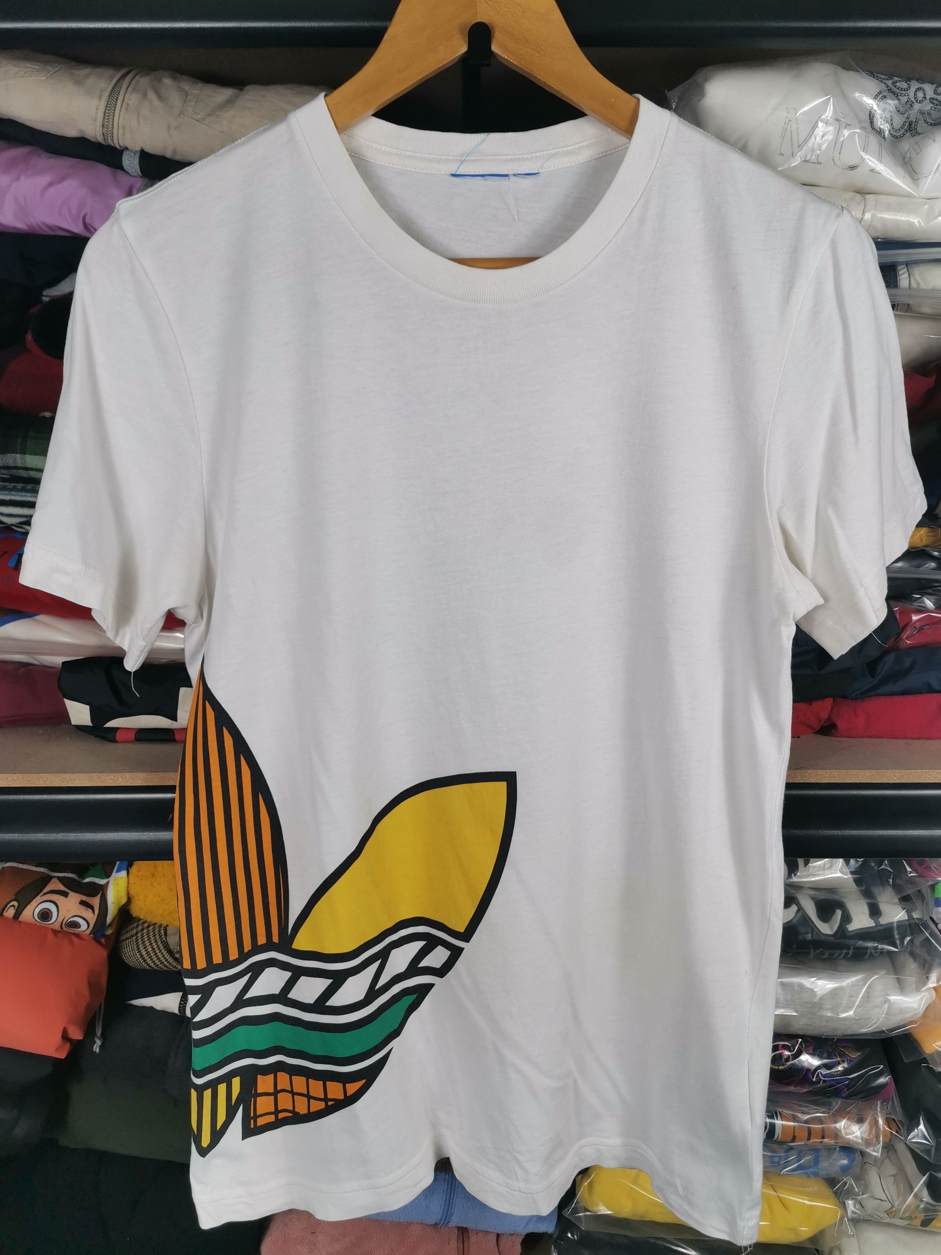 image of Adidas Trefoil Big Logo Tshirt in White, Men's (Size Small)