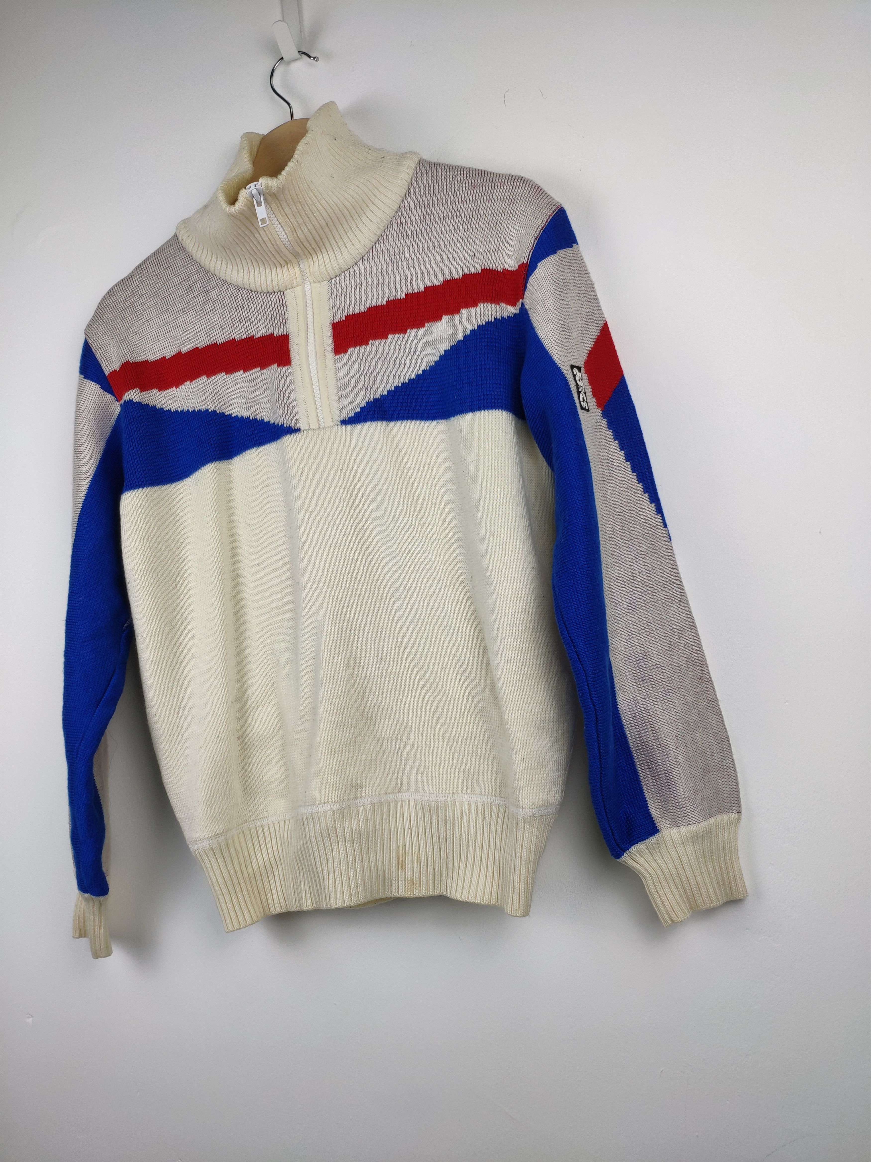 Asics × Vintage Vintage Asics Wool Knit Sweater Half Zipper Size US S / EU 44-46 / 1 - 2 Thumbnail