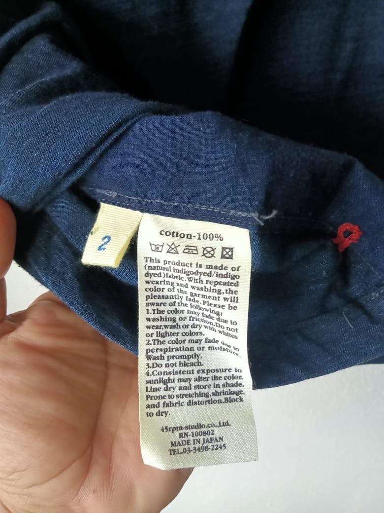 45rpm 45RPM Indigo Blue Cotton Blouse Size M / US 6-8 / IT 42-44 - 6 Thumbnail