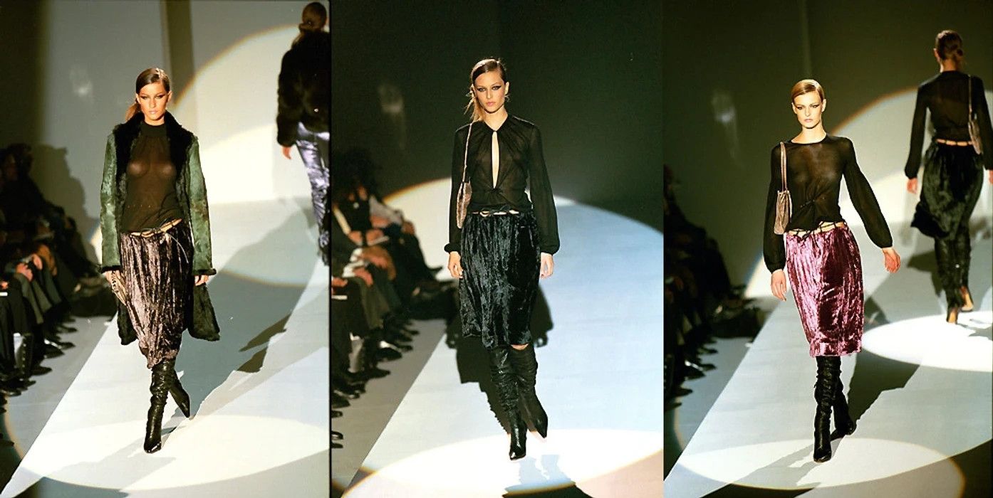 AW99 velvet skirt