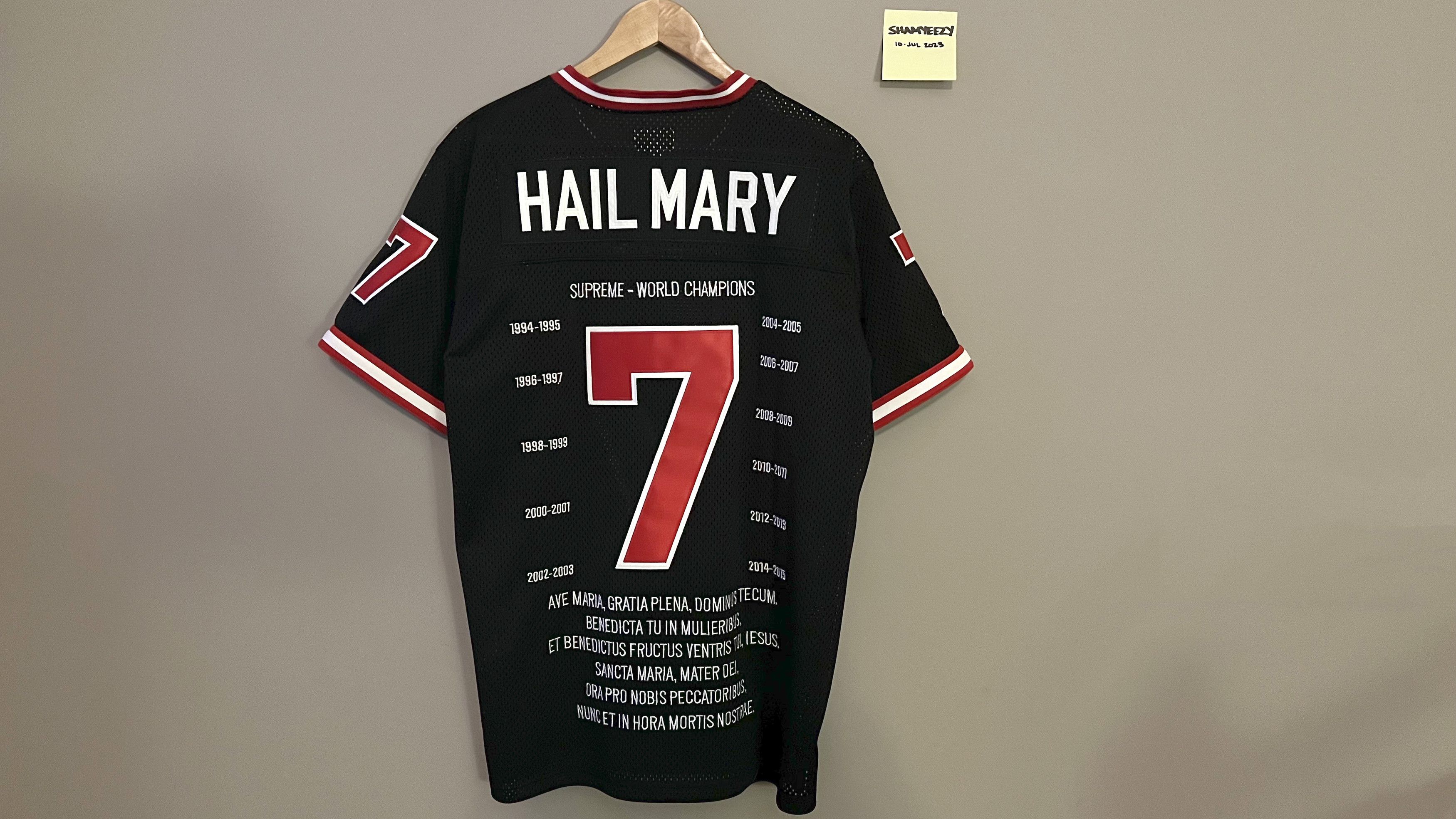 Supreme hail mary store jersey