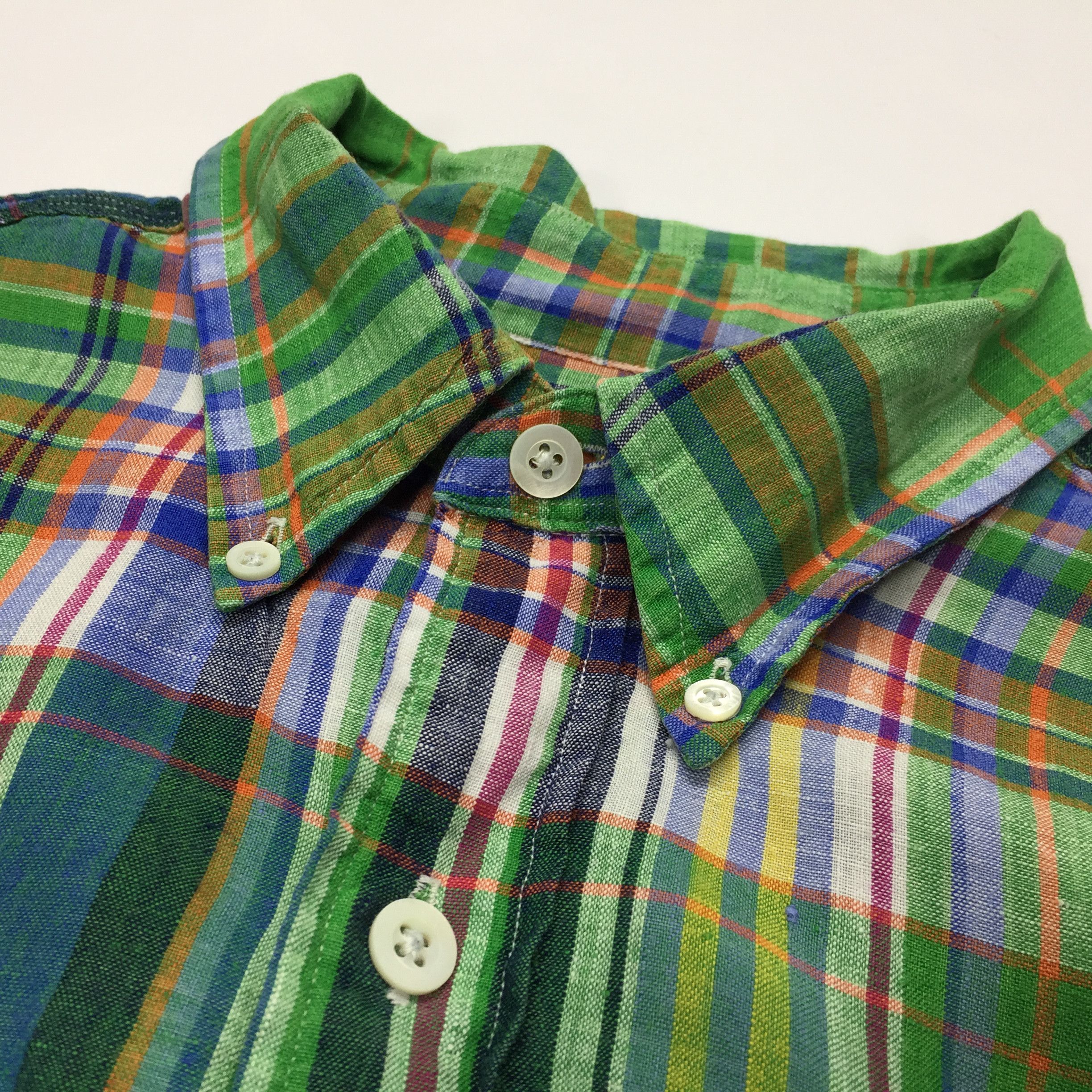 Polo Ralph Lauren × Ralph Lauren Ralph Lauren Plaid Color Block Linen Shirt Size US L / EU 52-54 / 3 - 4 Thumbnail
