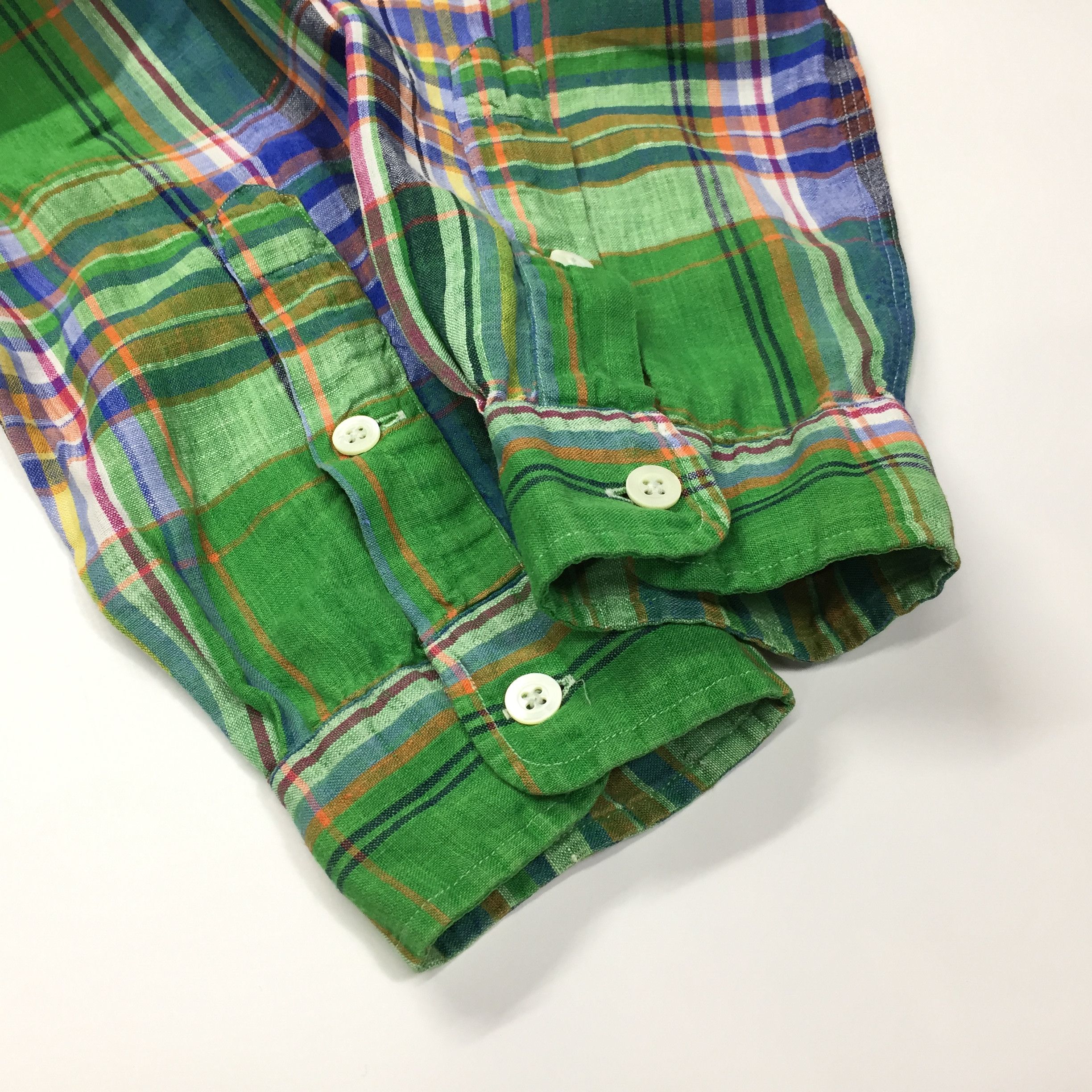 Polo Ralph Lauren × Ralph Lauren Ralph Lauren Plaid Color Block Linen Shirt Size US L / EU 52-54 / 3 - 6 Thumbnail