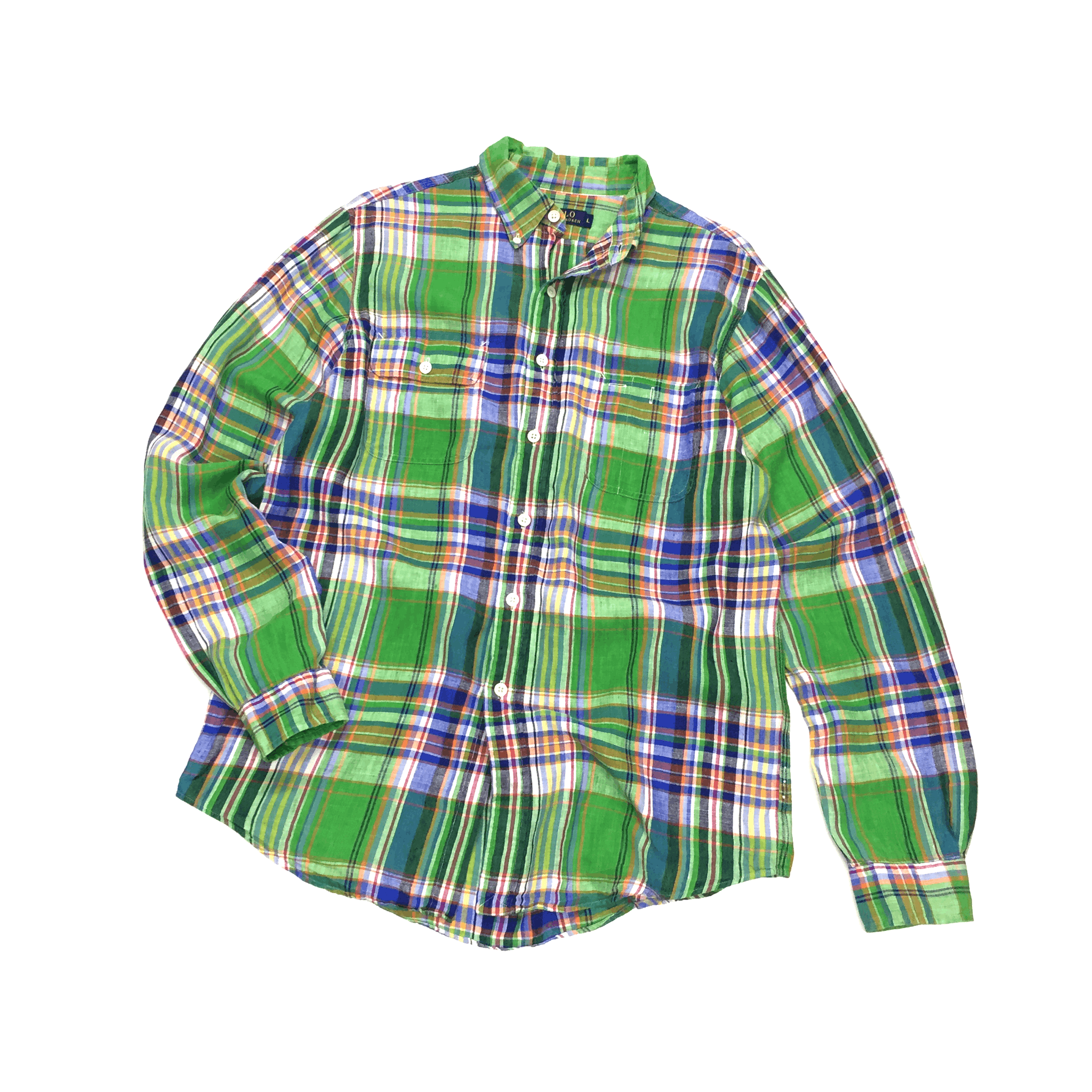 Polo Ralph Lauren × Ralph Lauren Ralph Lauren Plaid Color Block Linen Shirt Size US L / EU 52-54 / 3 - 1 Thumbnail
