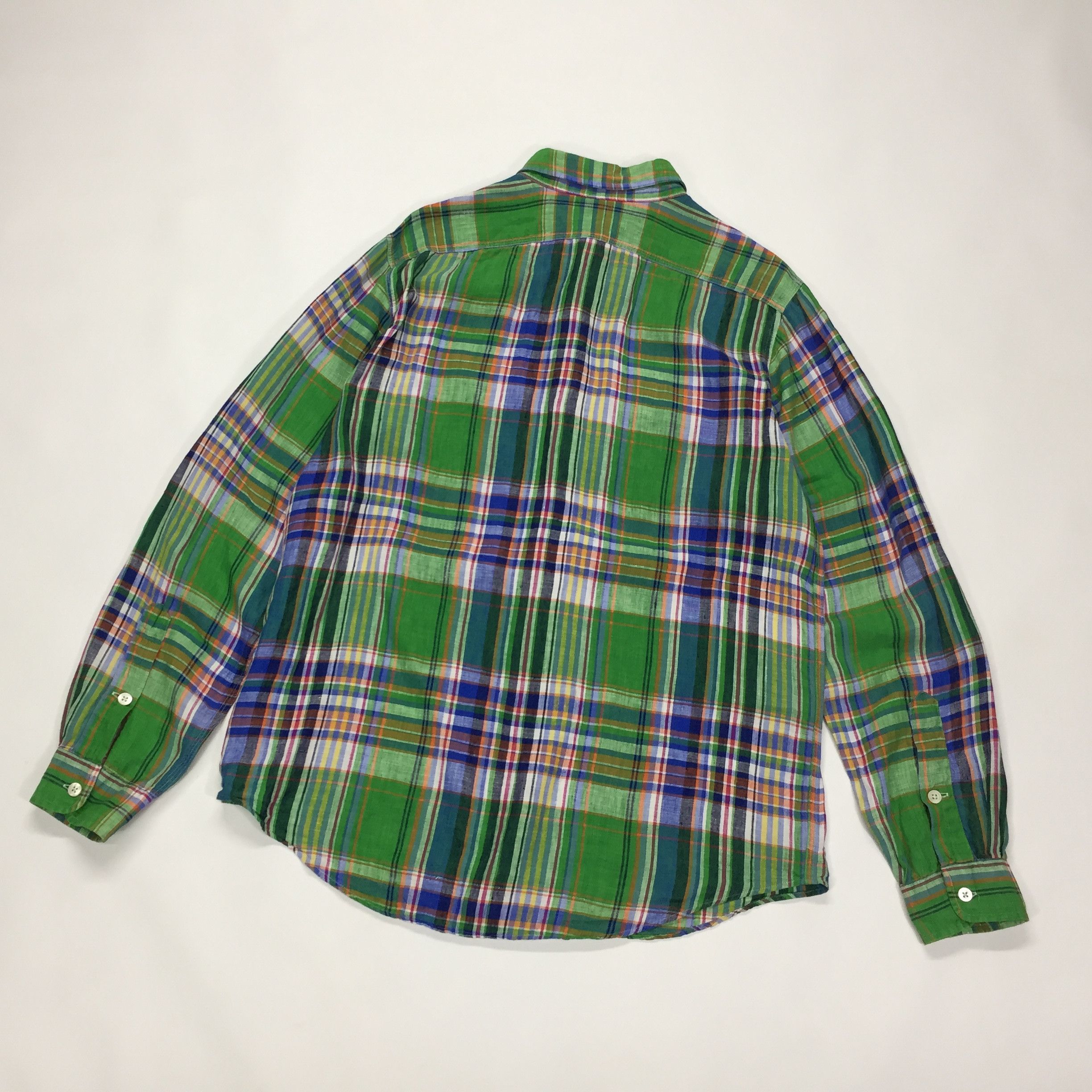 Polo Ralph Lauren × Ralph Lauren Ralph Lauren Plaid Color Block Linen Shirt Size US L / EU 52-54 / 3 - 10 Thumbnail