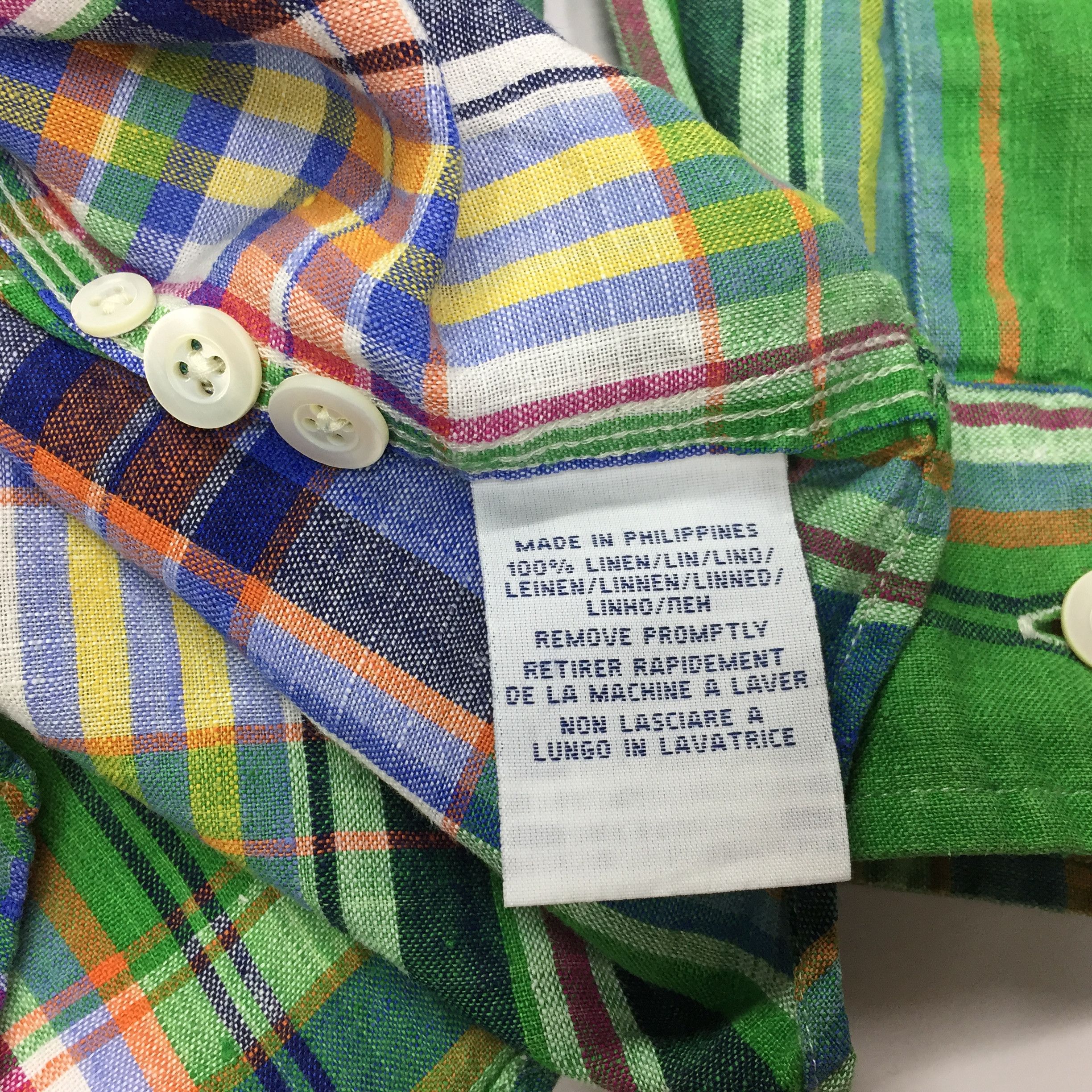 Polo Ralph Lauren × Ralph Lauren Ralph Lauren Plaid Color Block Linen Shirt Size US L / EU 52-54 / 3 - 7 Thumbnail