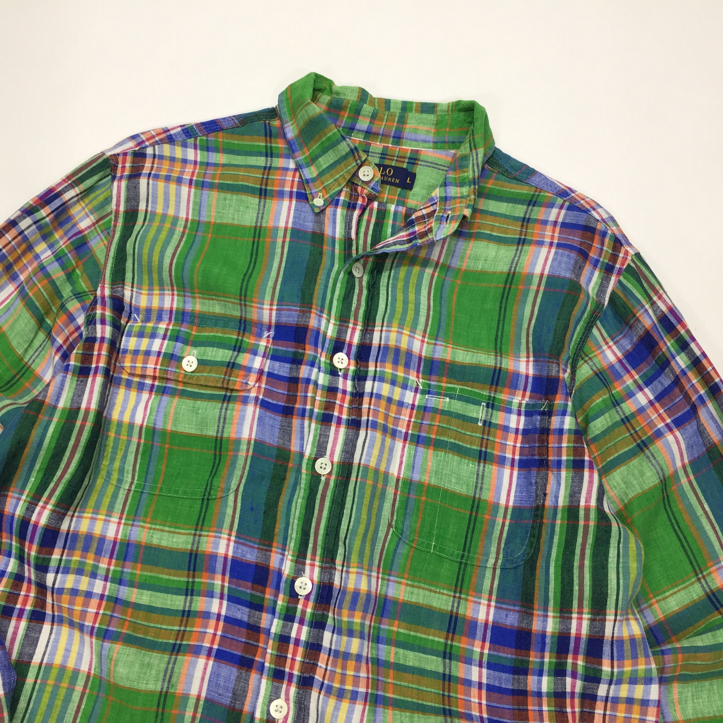 Polo Ralph Lauren × Ralph Lauren Ralph Lauren Plaid Color Block Linen Shirt Size US L / EU 52-54 / 3 - 2 Thumbnail