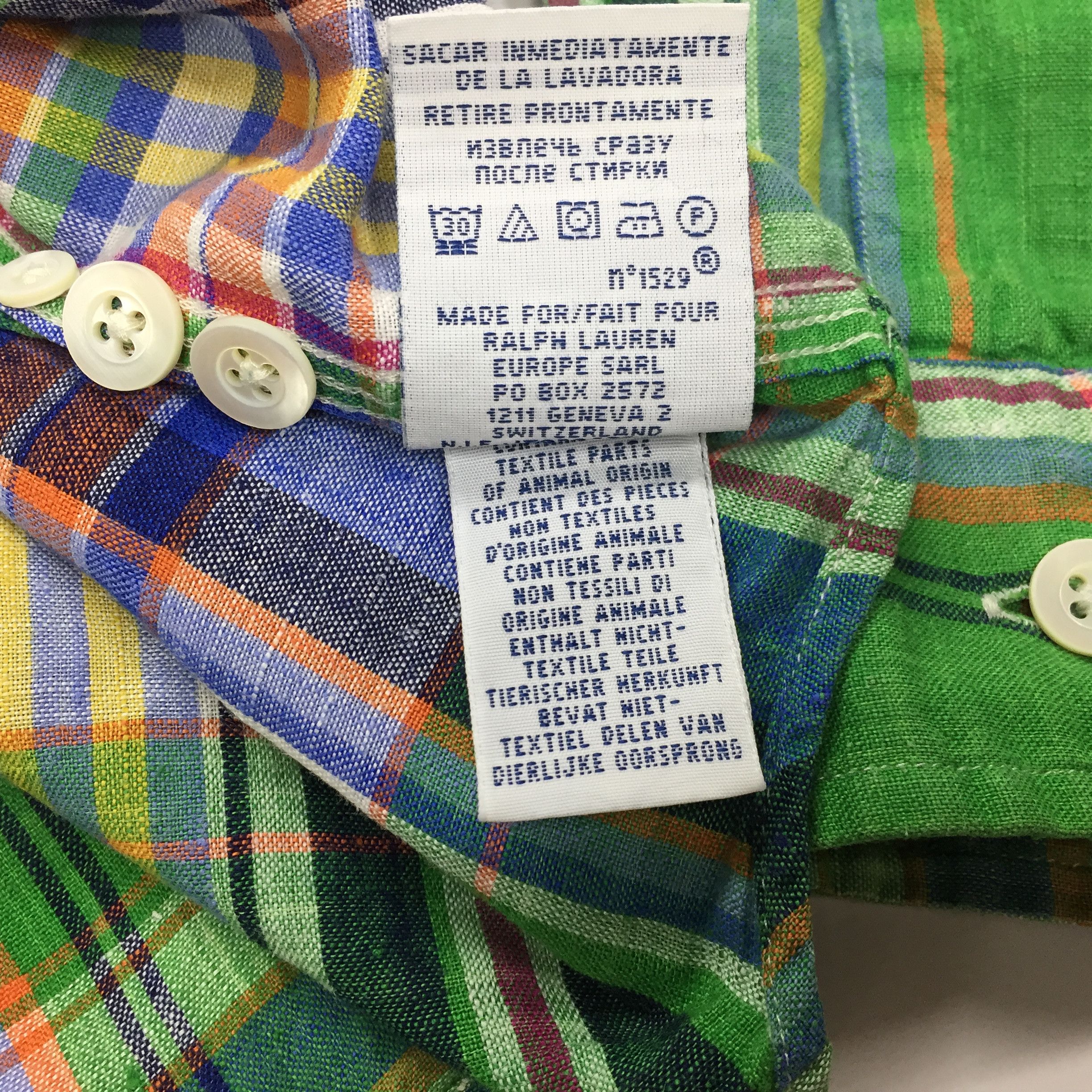 Polo Ralph Lauren × Ralph Lauren Ralph Lauren Plaid Color Block Linen Shirt Size US L / EU 52-54 / 3 - 8 Thumbnail