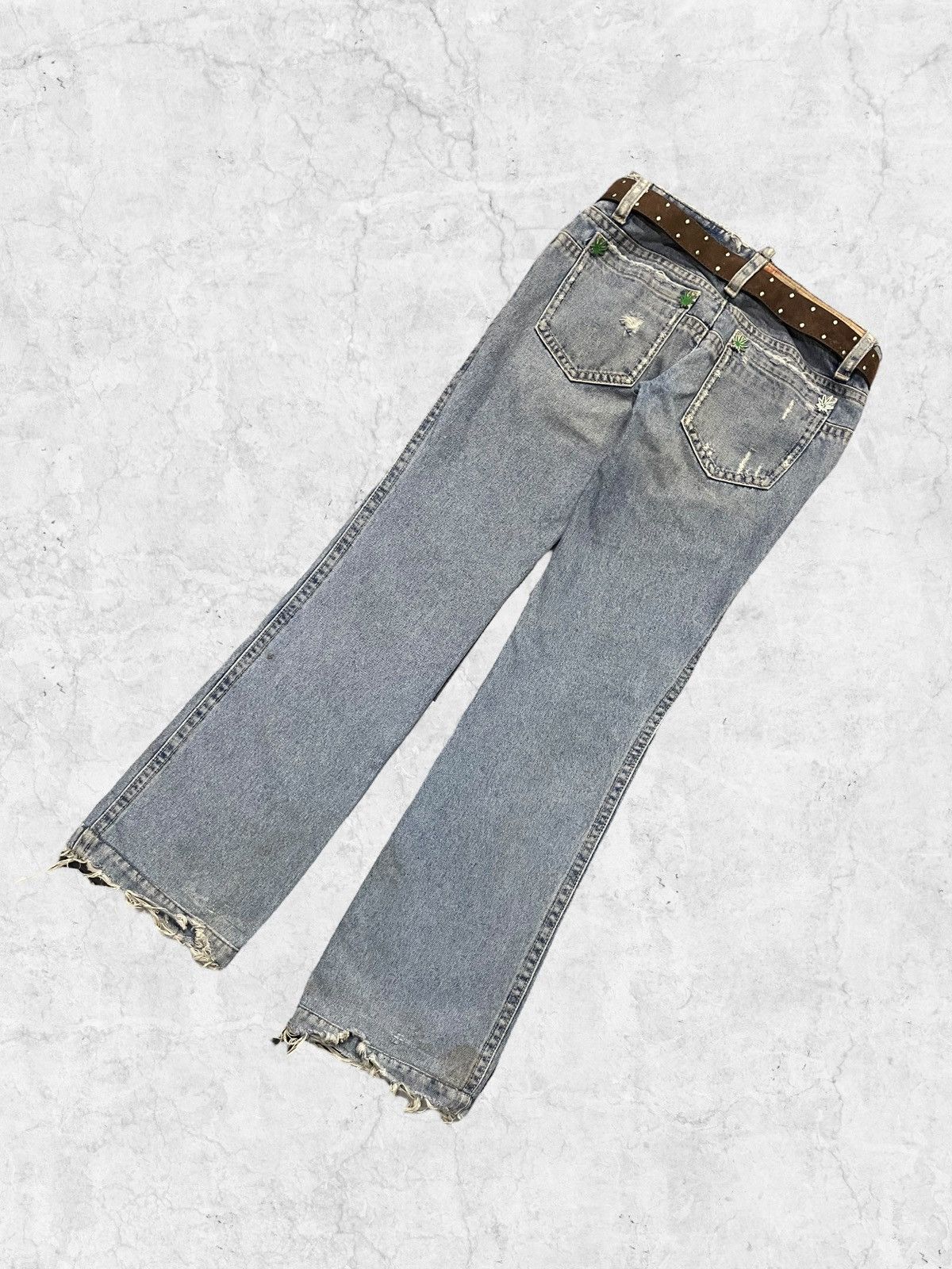Dsquared2 × Vintage Designer Dsquared2 420 Rolling Paper Denim With Leather Belt Size US 30 / EU 46 - 9 Thumbnail