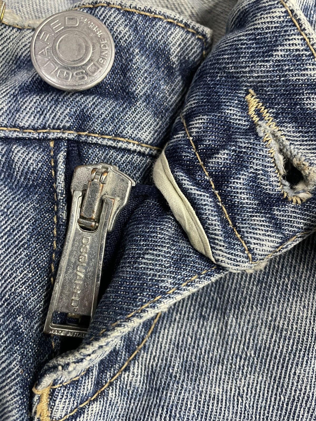 Dsquared2 × Vintage Designer Dsquared2 420 Rolling Paper Denim With Leather Belt Size US 30 / EU 46 - 8 Thumbnail