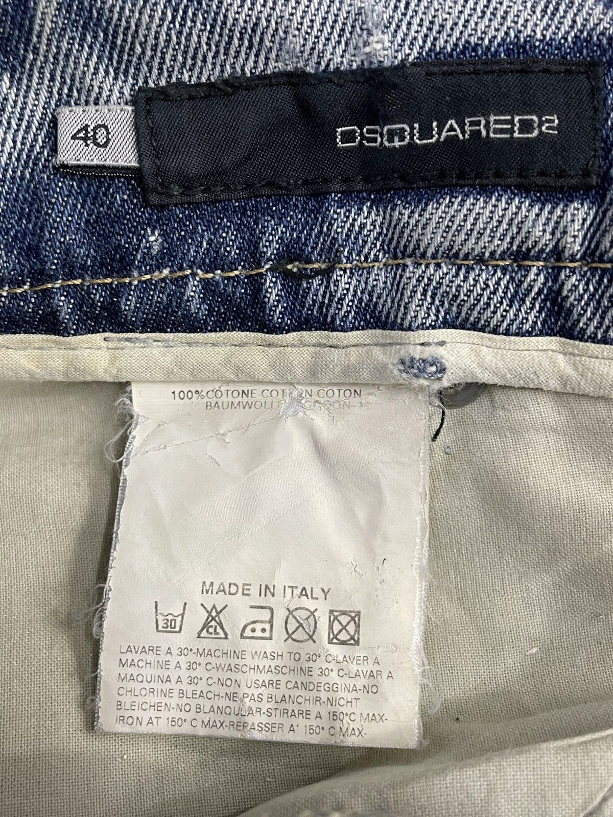 Dsquared2 × Vintage Designer Dsquared2 420 Rolling Paper Denim With Leather Belt Size US 30 / EU 46 - 14 Thumbnail