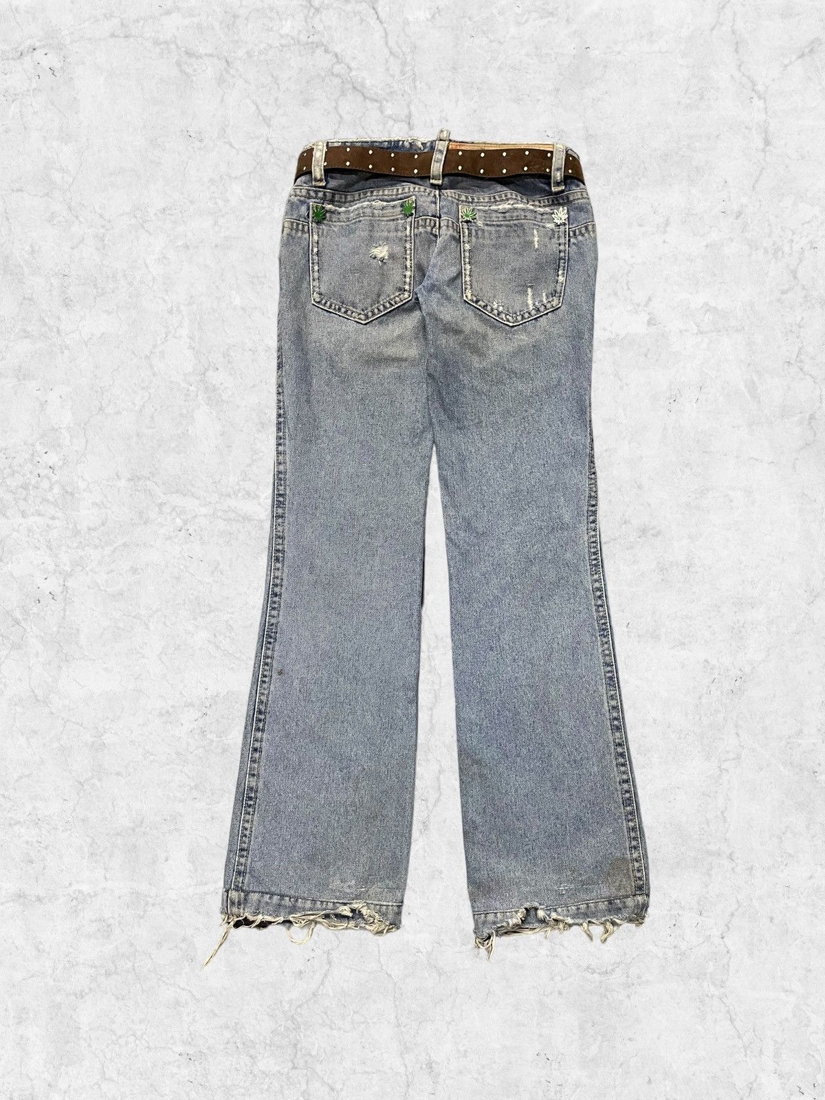 Dsquared2 × Vintage Designer Dsquared2 420 Rolling Paper Denim With Leather Belt Size US 30 / EU 46 - 3 Thumbnail