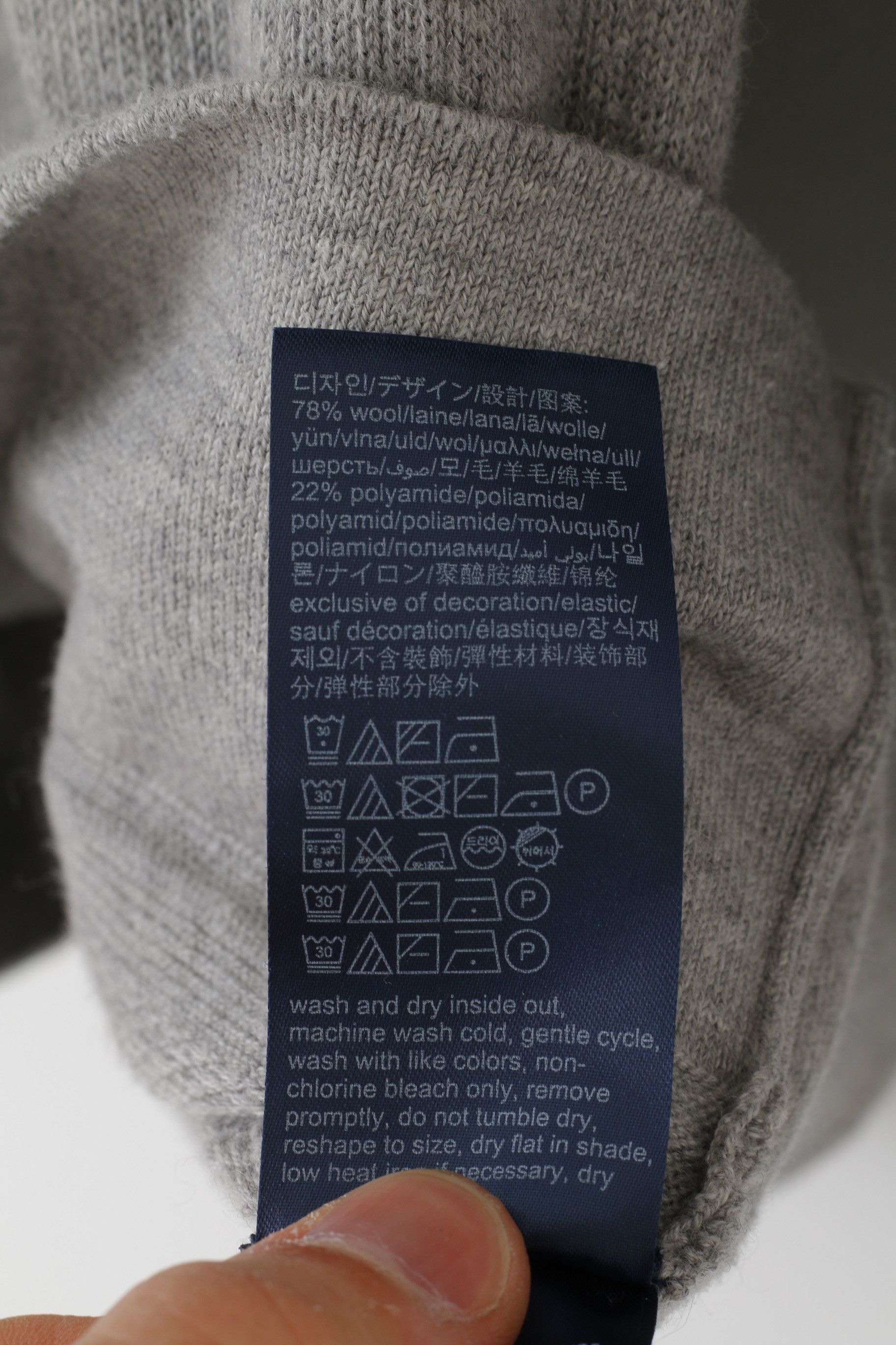 Tommy Hilfiger × Vintage Tommy Hilfiger Men L (M) Jumper Gray Cotton Wool 0124 Size US L / EU 52-54 / 3 - 4 Thumbnail