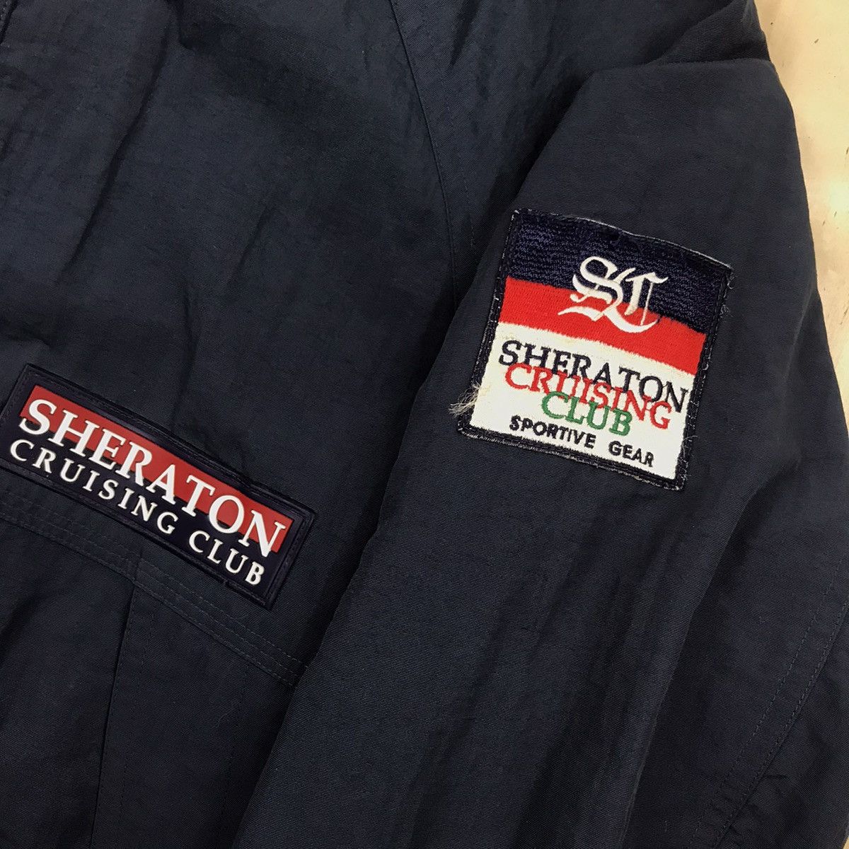 Japanese Brand × Vintage Vintage 90’s Sheraton Cruising Club Patches Bomber Jacket Size US L / EU 52-54 / 3 - 6 Thumbnail