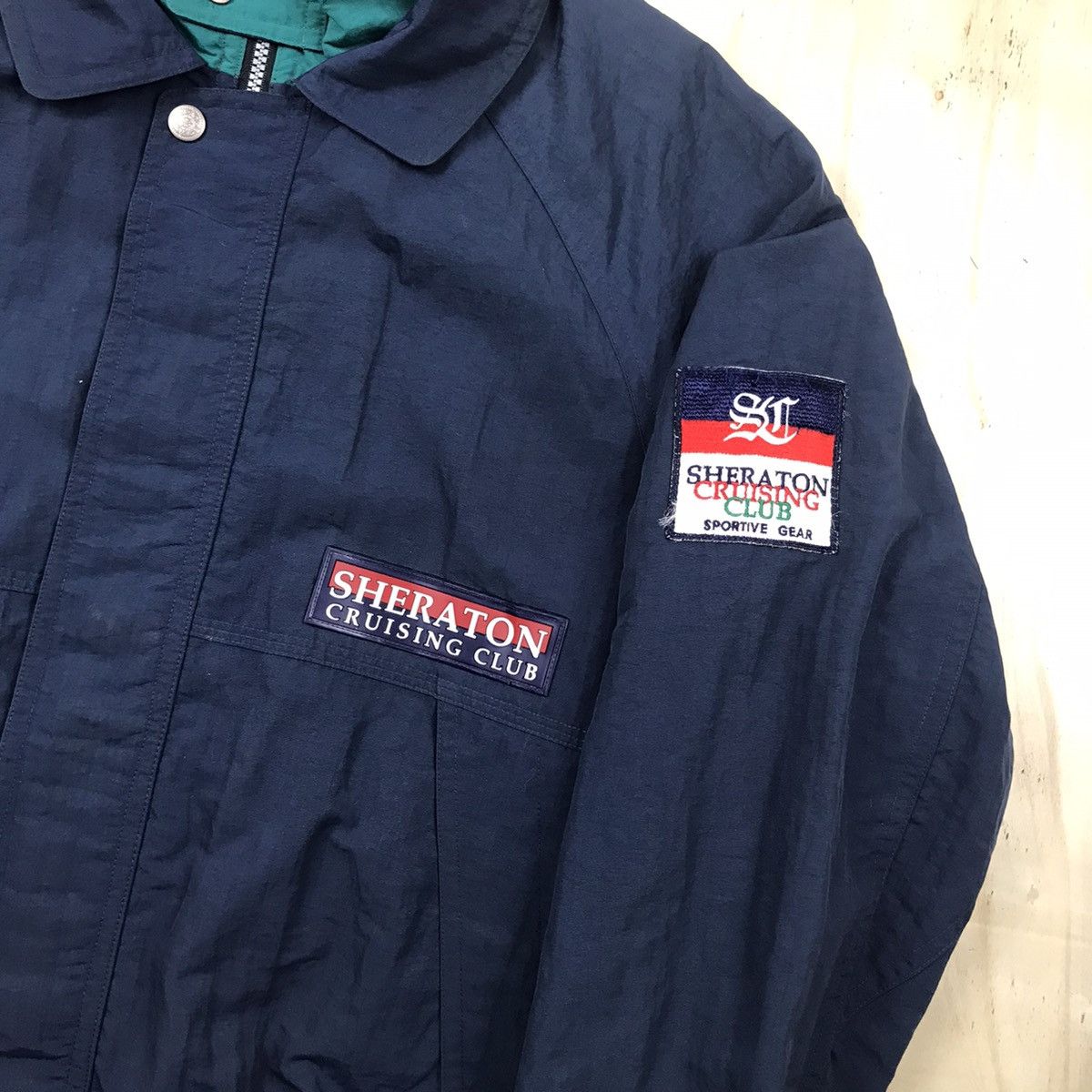 Japanese Brand × Vintage Vintage 90’s Sheraton Cruising Club Patches Bomber Jacket Size US L / EU 52-54 / 3 - 4 Thumbnail