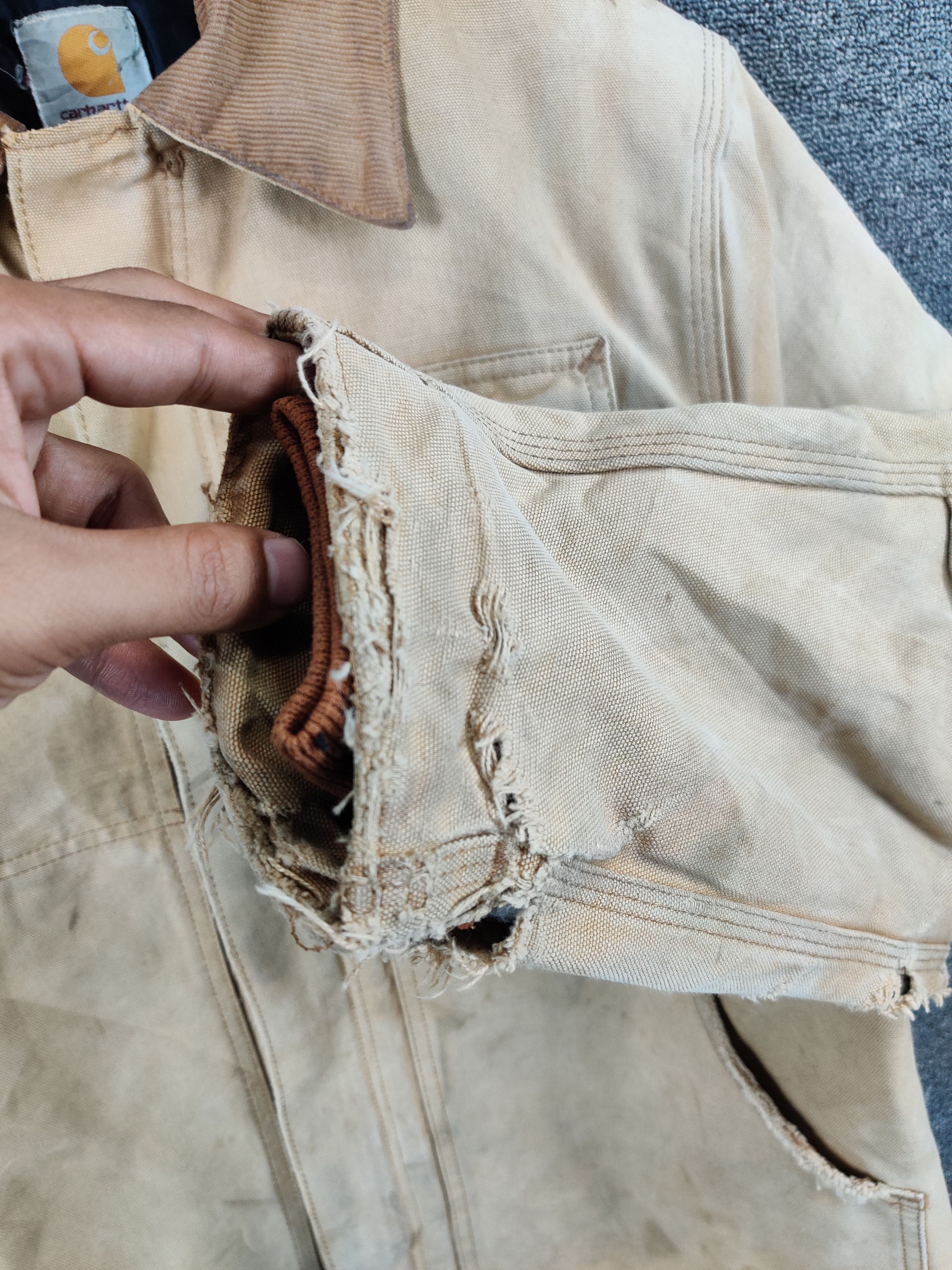 Carhartt Thrashed Vintage Carhartt Distressed Detroit Canvas Jacket Size US XXL / EU 58 / 5 - 10 Thumbnail
