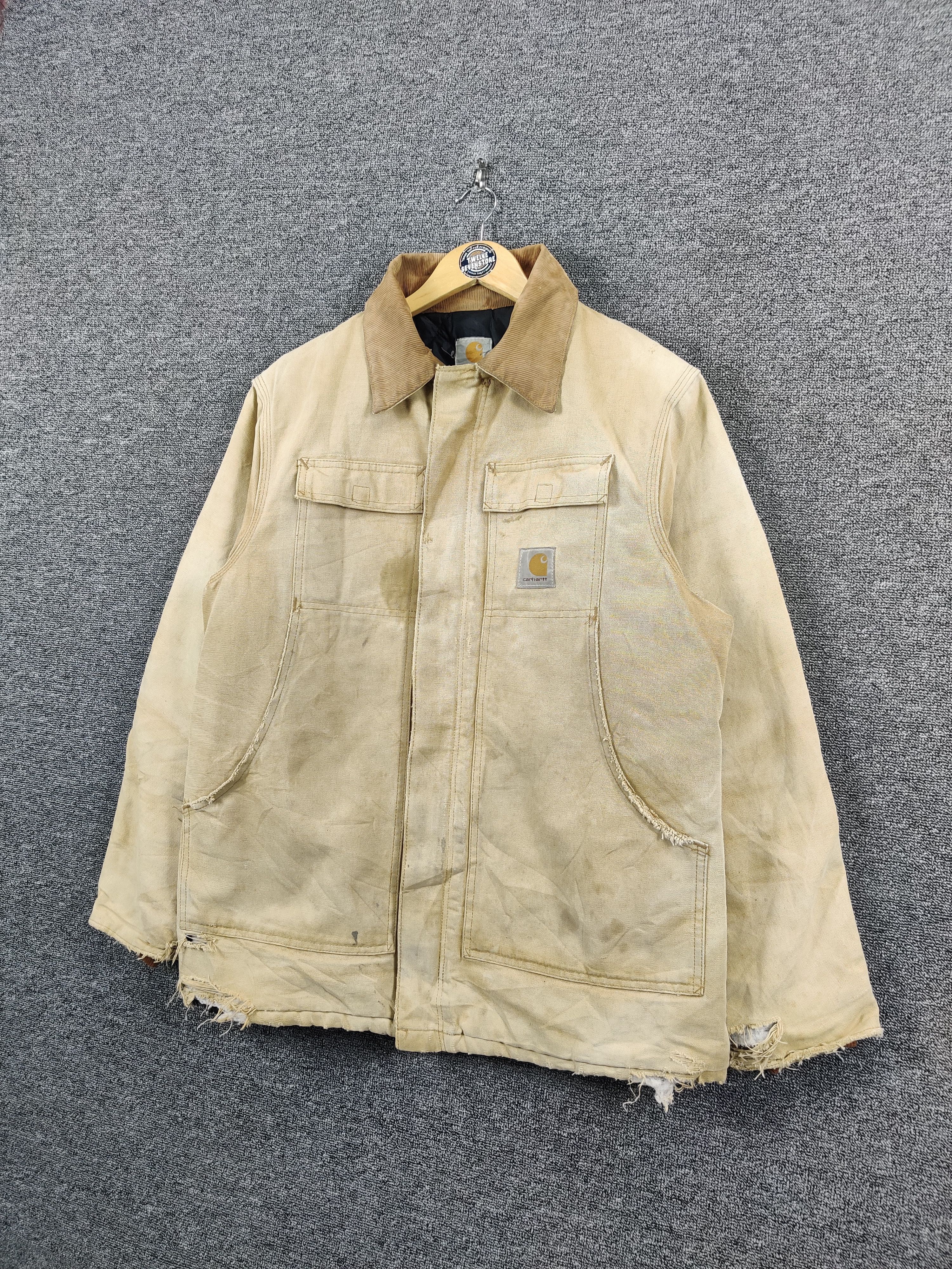 Carhartt Thrashed Vintage Carhartt Distressed Detroit Canvas Jacket Size US XXL / EU 58 / 5 - 2 Thumbnail