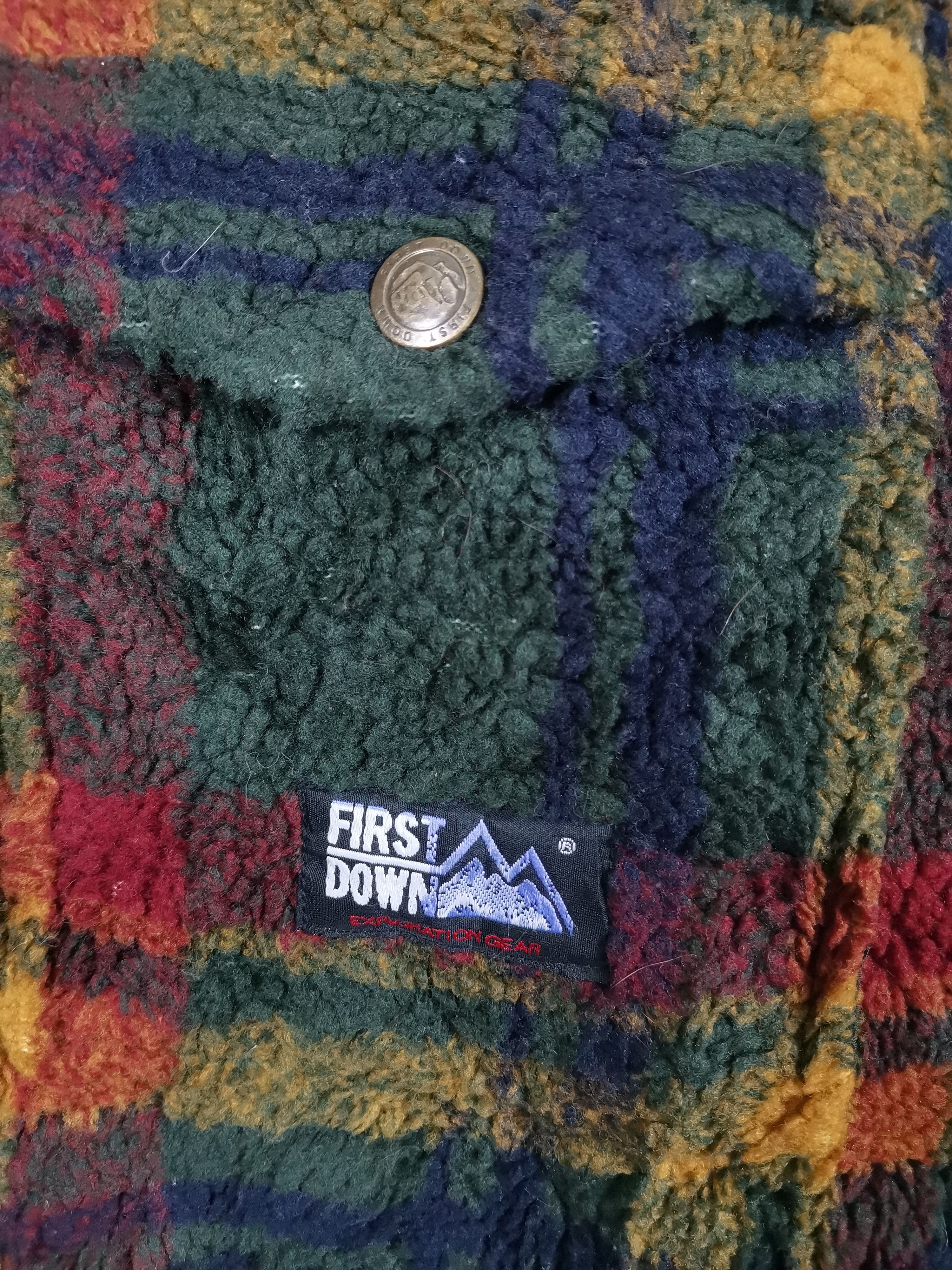 Japanese Brand Vintage First Down Plaid Sherpa Jacket Size US M / EU 48-50 / 2 - 3 Thumbnail