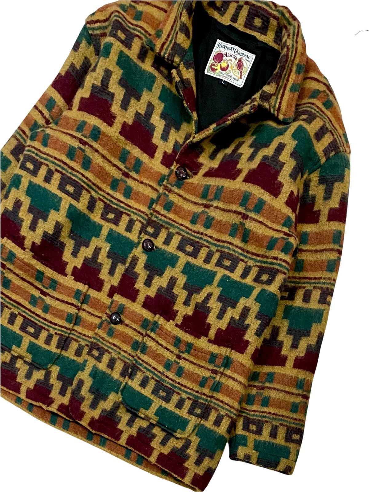 Homespun Knitwear VINTAGE 90s KENTUCKY CARDINAL NAVAJO FULL PRINTED FLEECE Size US L / EU 52-54 / 3 - 6 Thumbnail