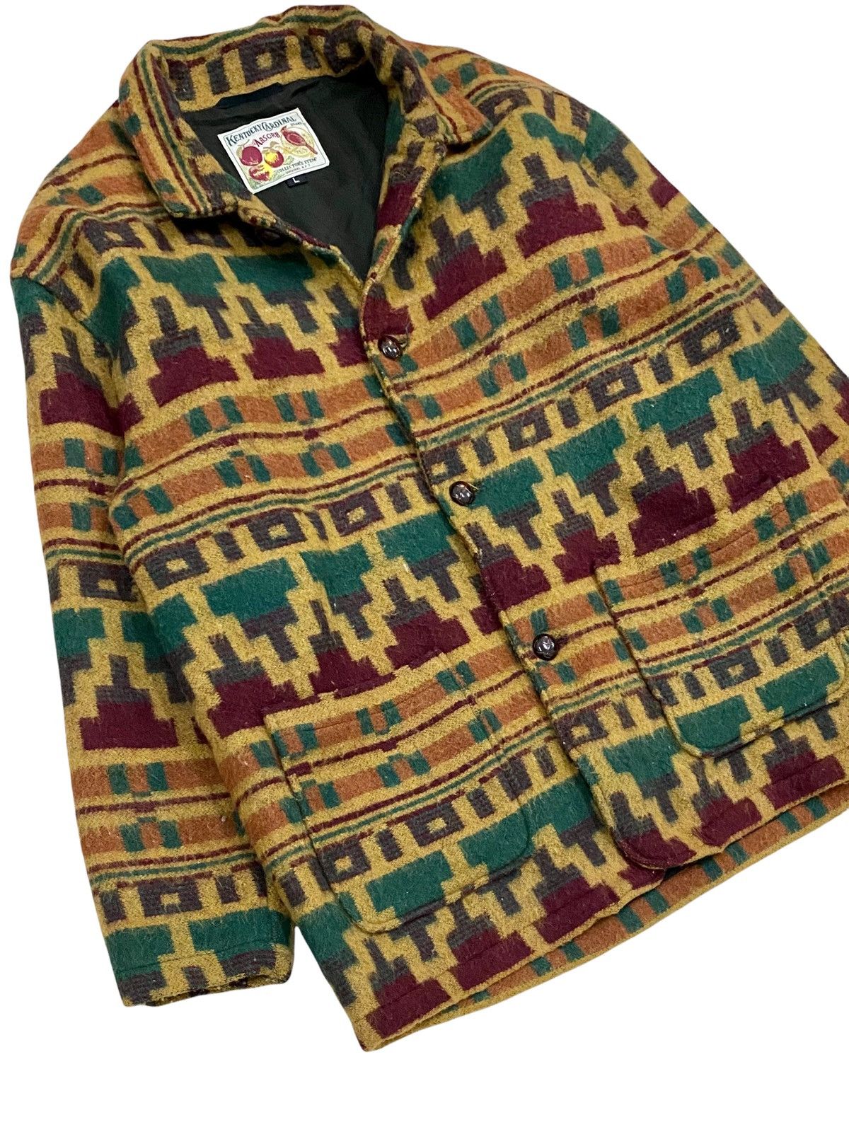 Homespun Knitwear VINTAGE 90s KENTUCKY CARDINAL NAVAJO FULL PRINTED FLEECE Size US L / EU 52-54 / 3 - 7 Thumbnail
