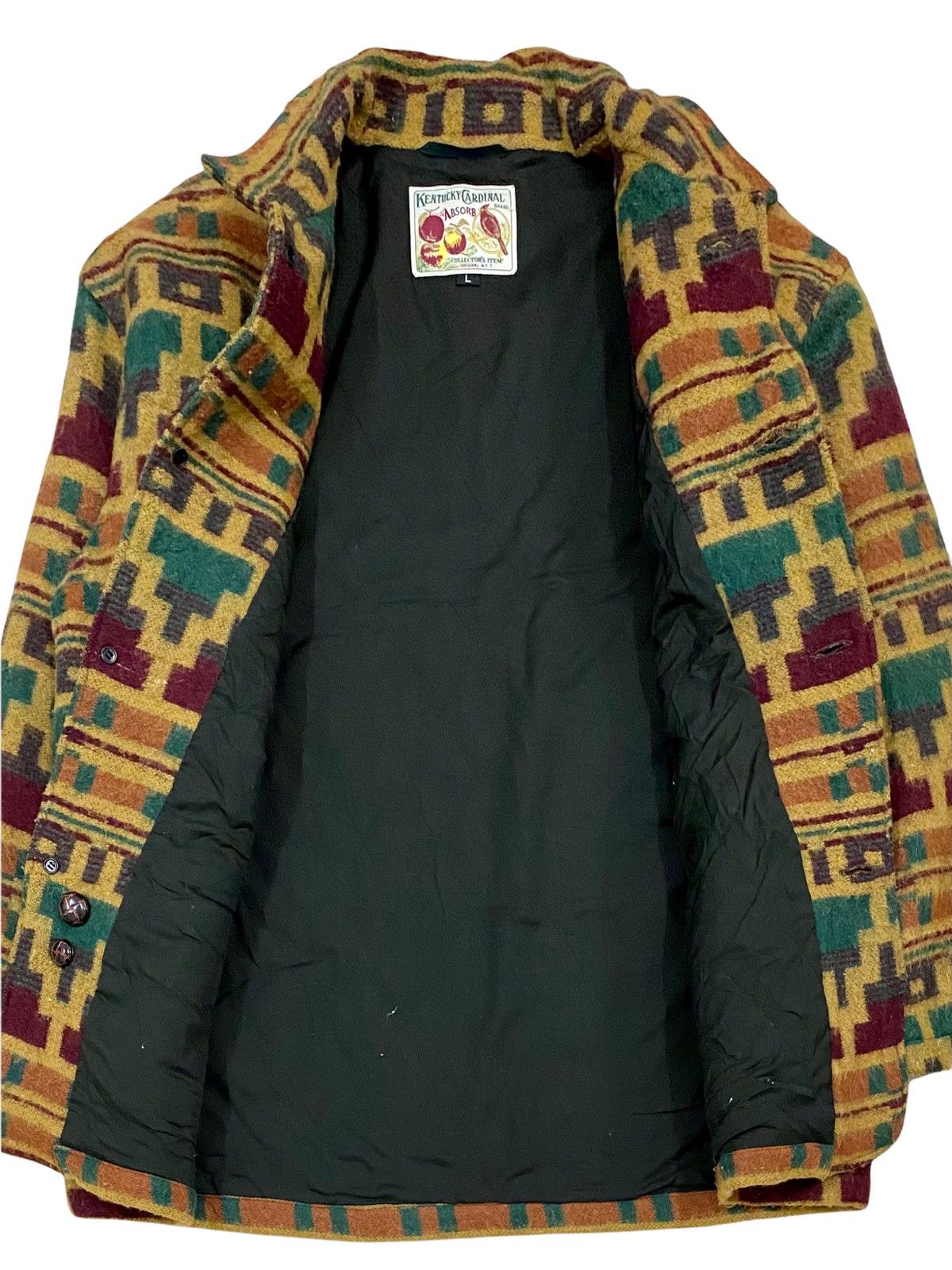 Homespun Knitwear VINTAGE 90s KENTUCKY CARDINAL NAVAJO FULL PRINTED FLEECE Size US L / EU 52-54 / 3 - 13 Thumbnail