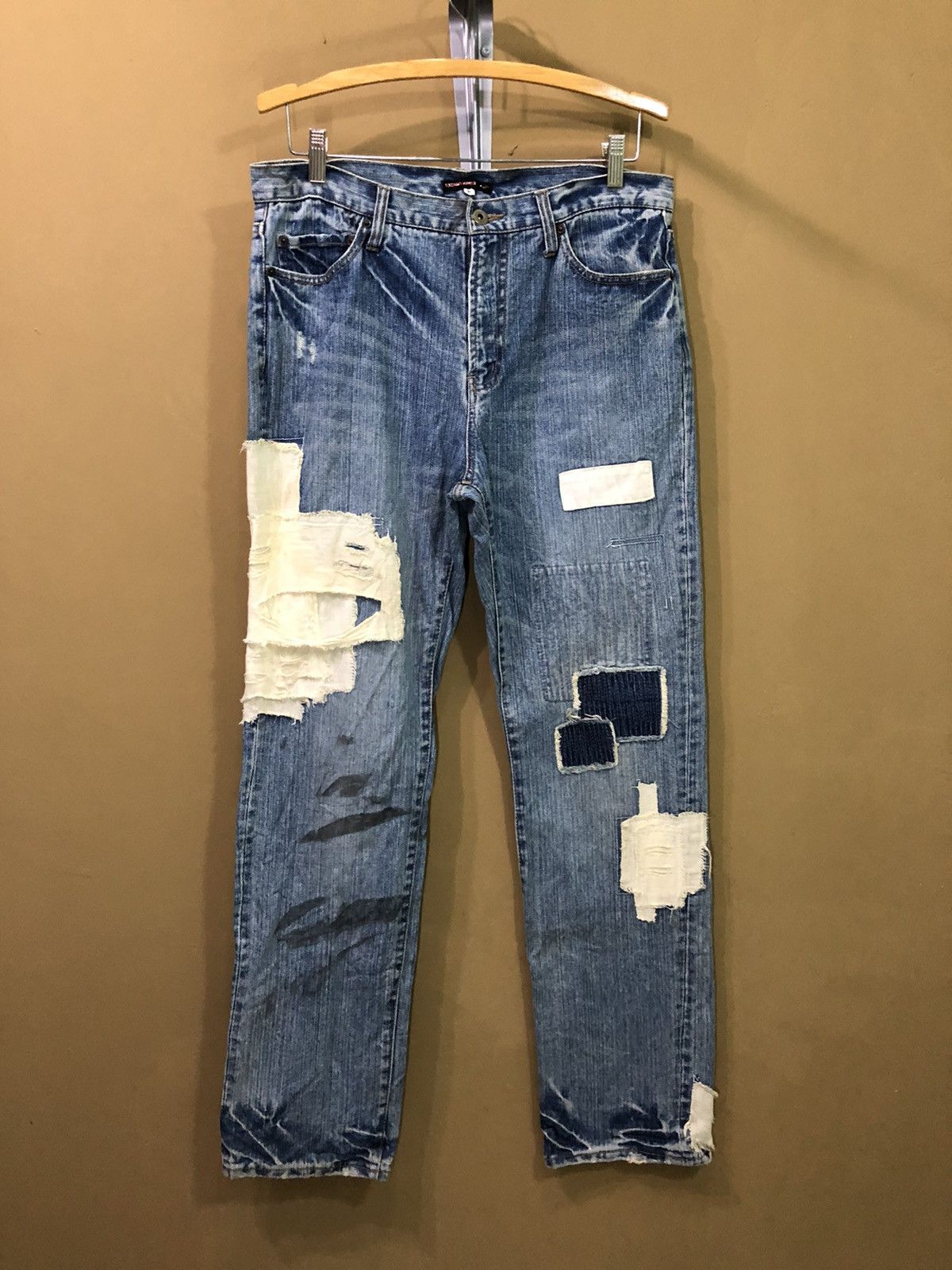 Japanese Brand Kapital Style Exhibitionist Patchwork Denim Jeans Size US 33 - 10 Thumbnail