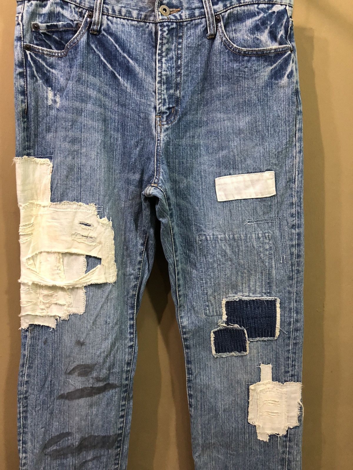 Japanese Brand Kapital Style Exhibitionist Patchwork Denim Jeans Size US 33 - 2 Thumbnail